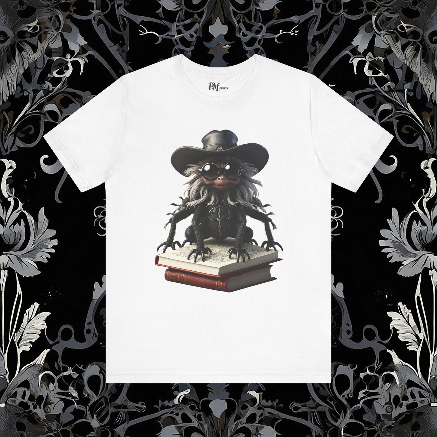 Goth Reading Spider T-Shirt | Dark Fantasy Tee (Bella Canvas 3001)