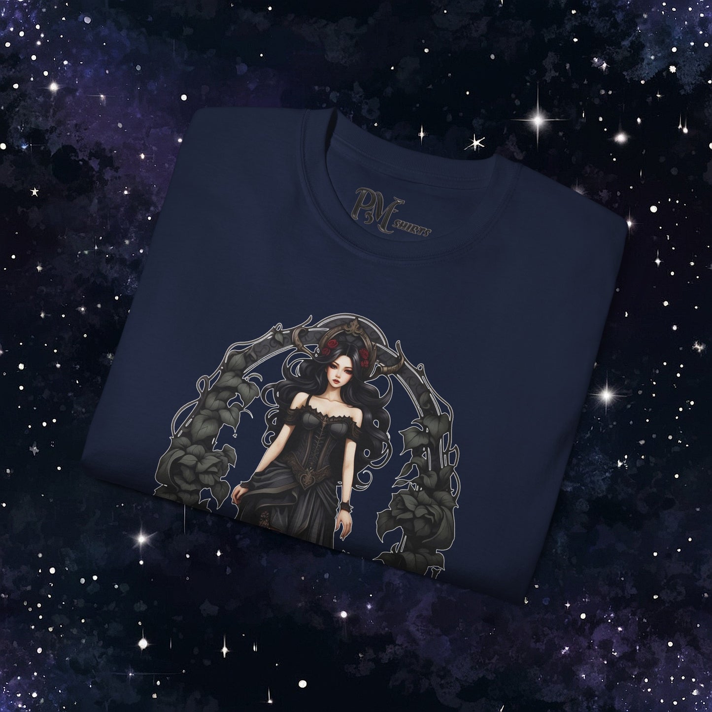 Gothic Virgo Zodiac T-Shirt: Dark Style Graphic Tee (Gildan 2000)
