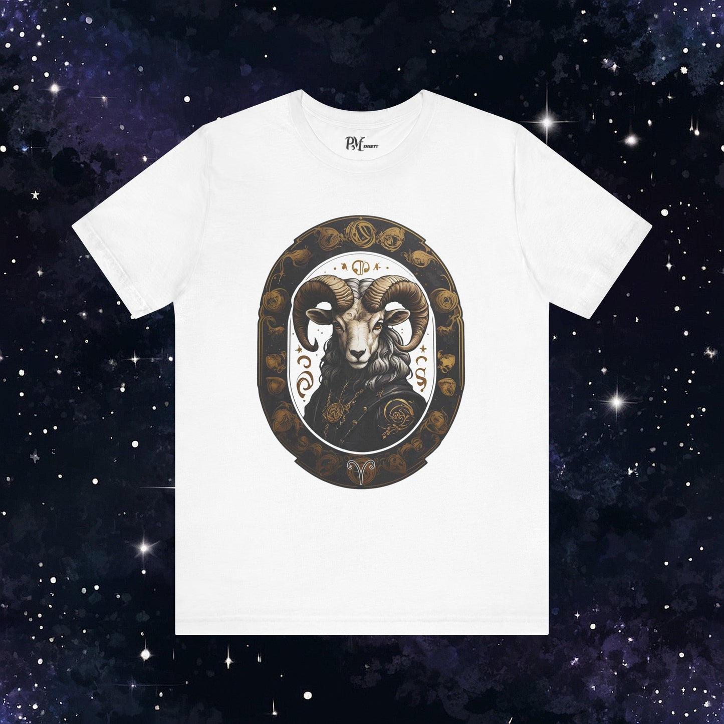 Gothic Aries Zodiac T-Shirt: Dark Style Graphic Tee (Bella Canvas 3001)