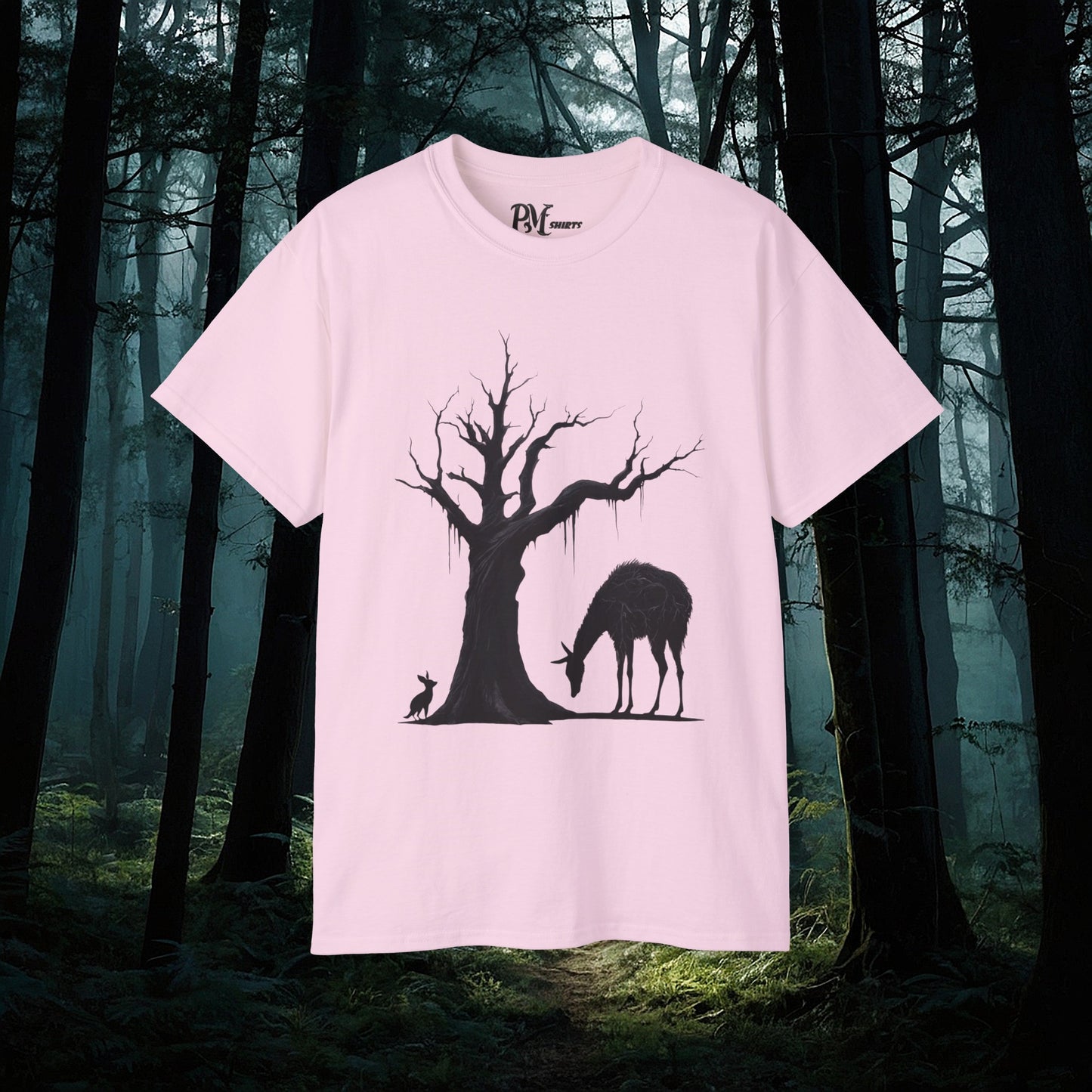 Dead Tree with Forest Critters Tee (Gildan 2000)