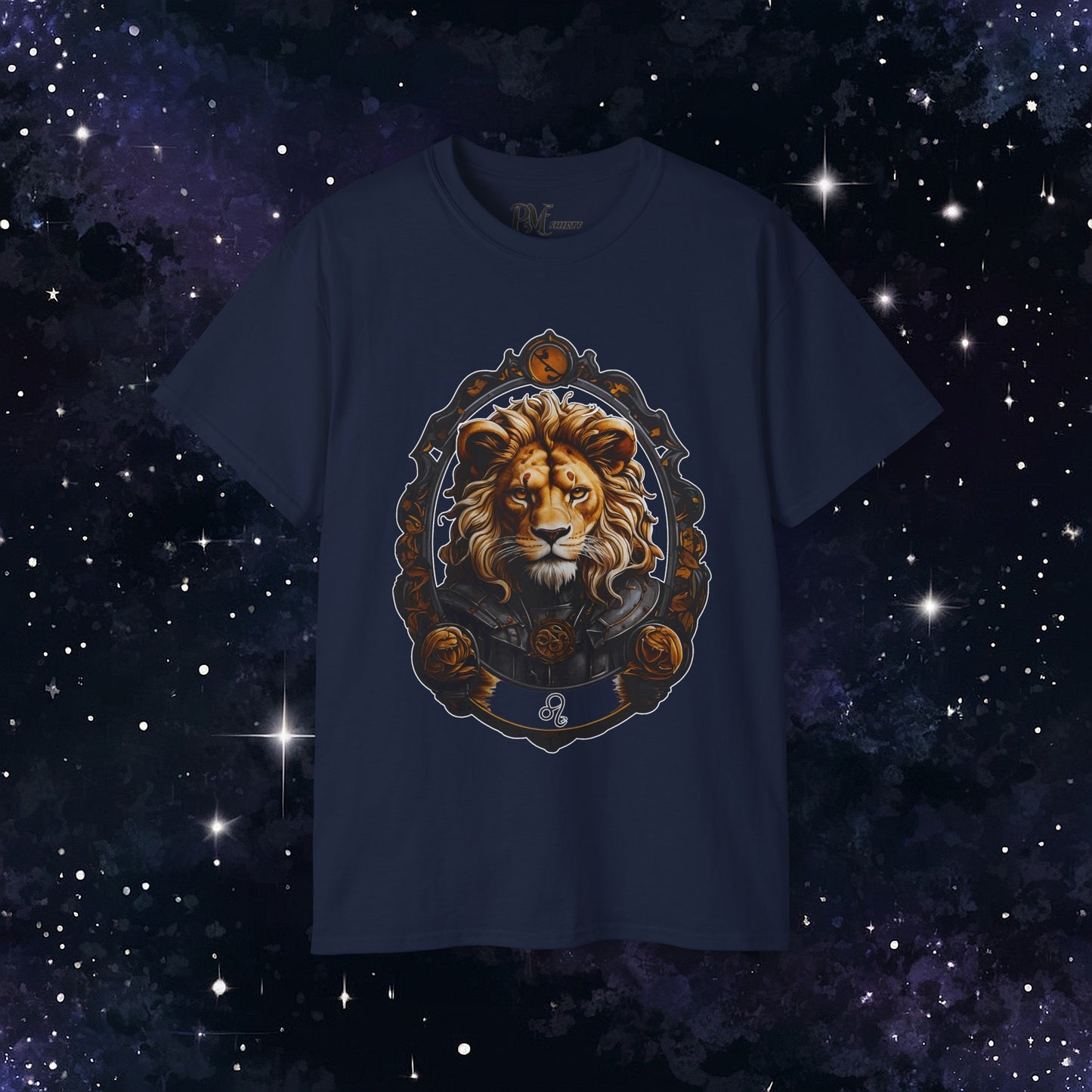 Gothic Leo Zodiac T-Shirt: Dark Style Graphic Tee (Gildan 2000)