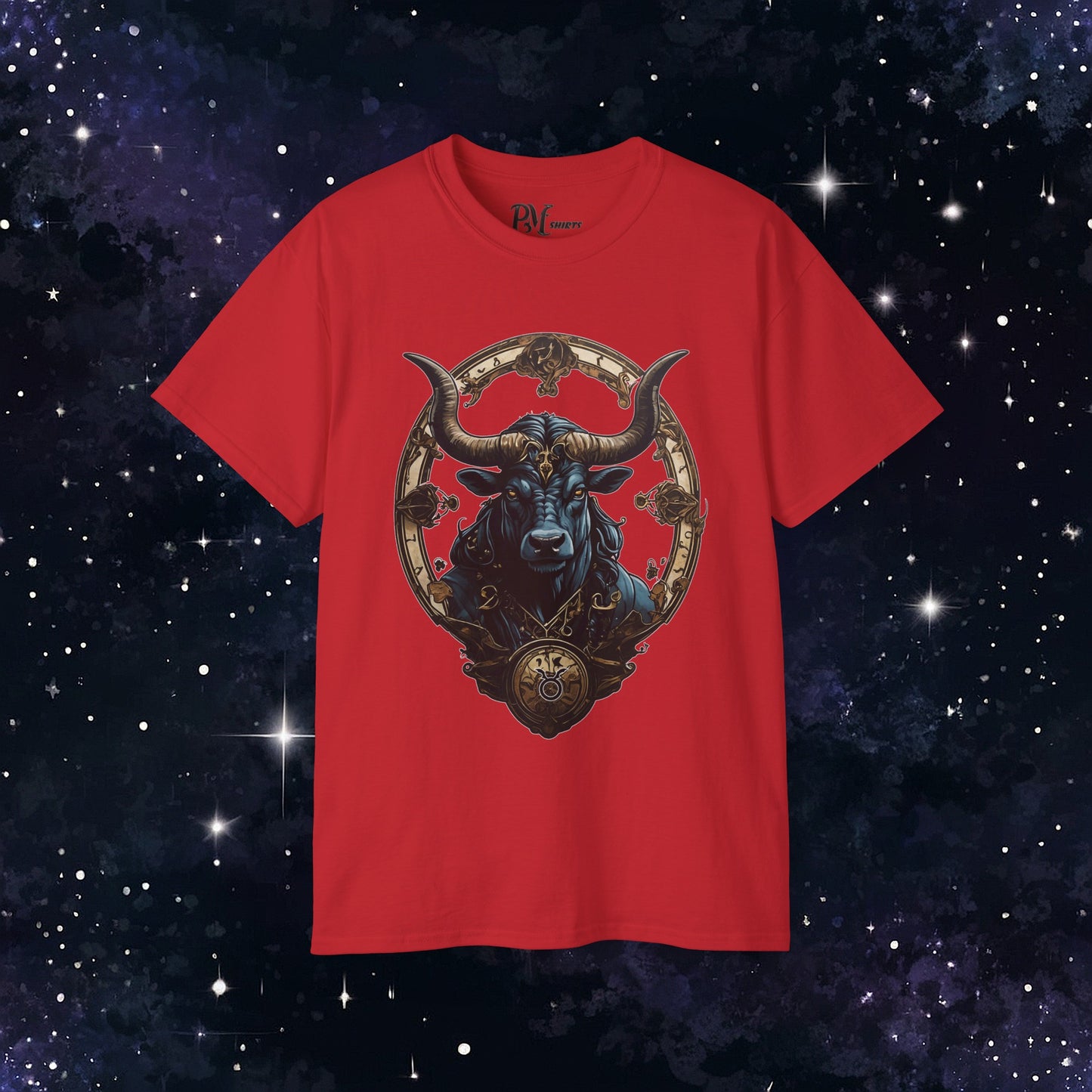 Gothic Taurus Zodiac T-Shirt: Dark Style Graphic Tee (Gildan 2000)