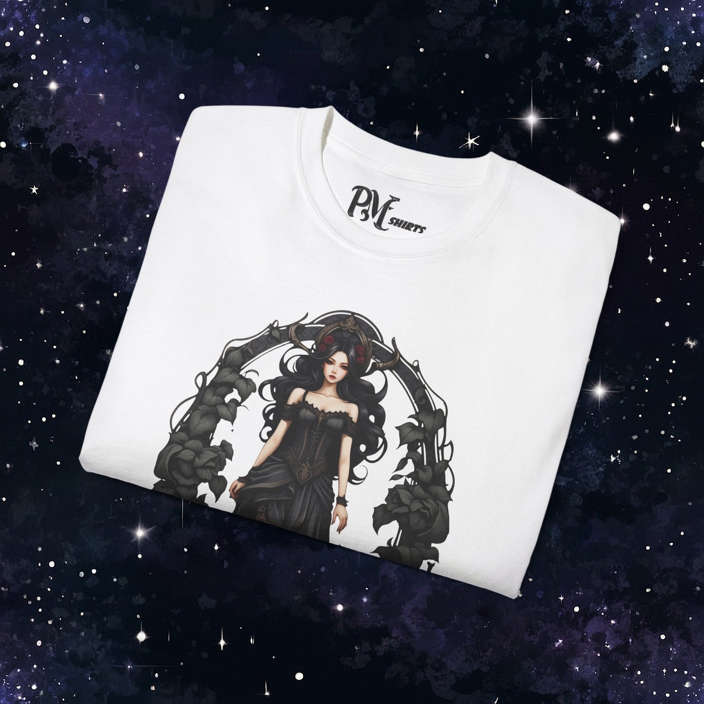 Gothic Virgo Zodiac T-Shirt: Dark Style Graphic Tee (Gildan 2000)
