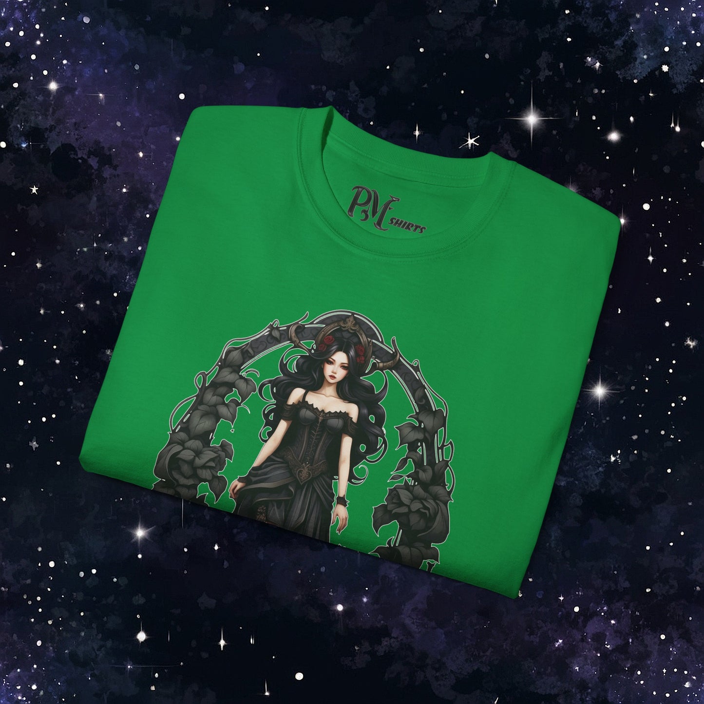 Gothic Virgo Zodiac T-Shirt: Dark Style Graphic Tee (Gildan 2000)