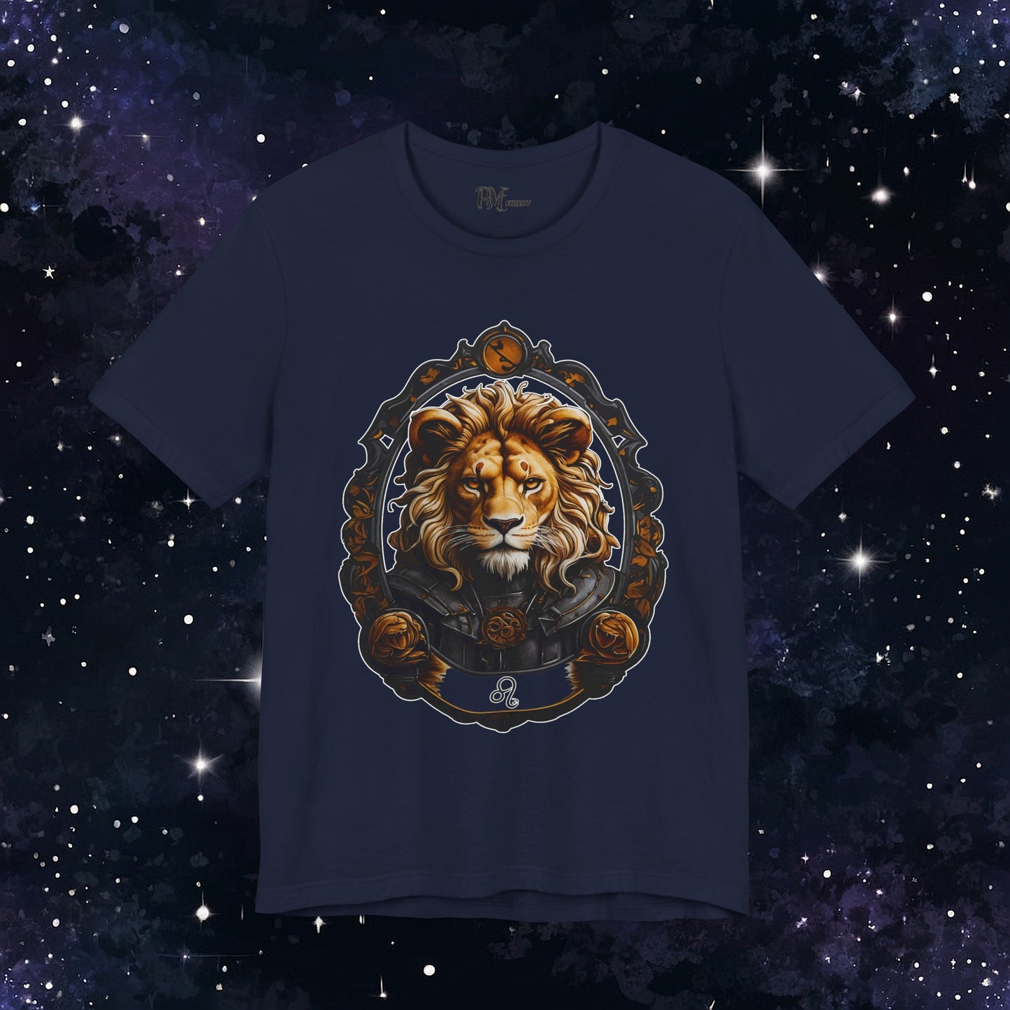 Gothic Leo Zodiac T-Shirt: Dark Style Graphic Tee (Bella Canvas 3001)