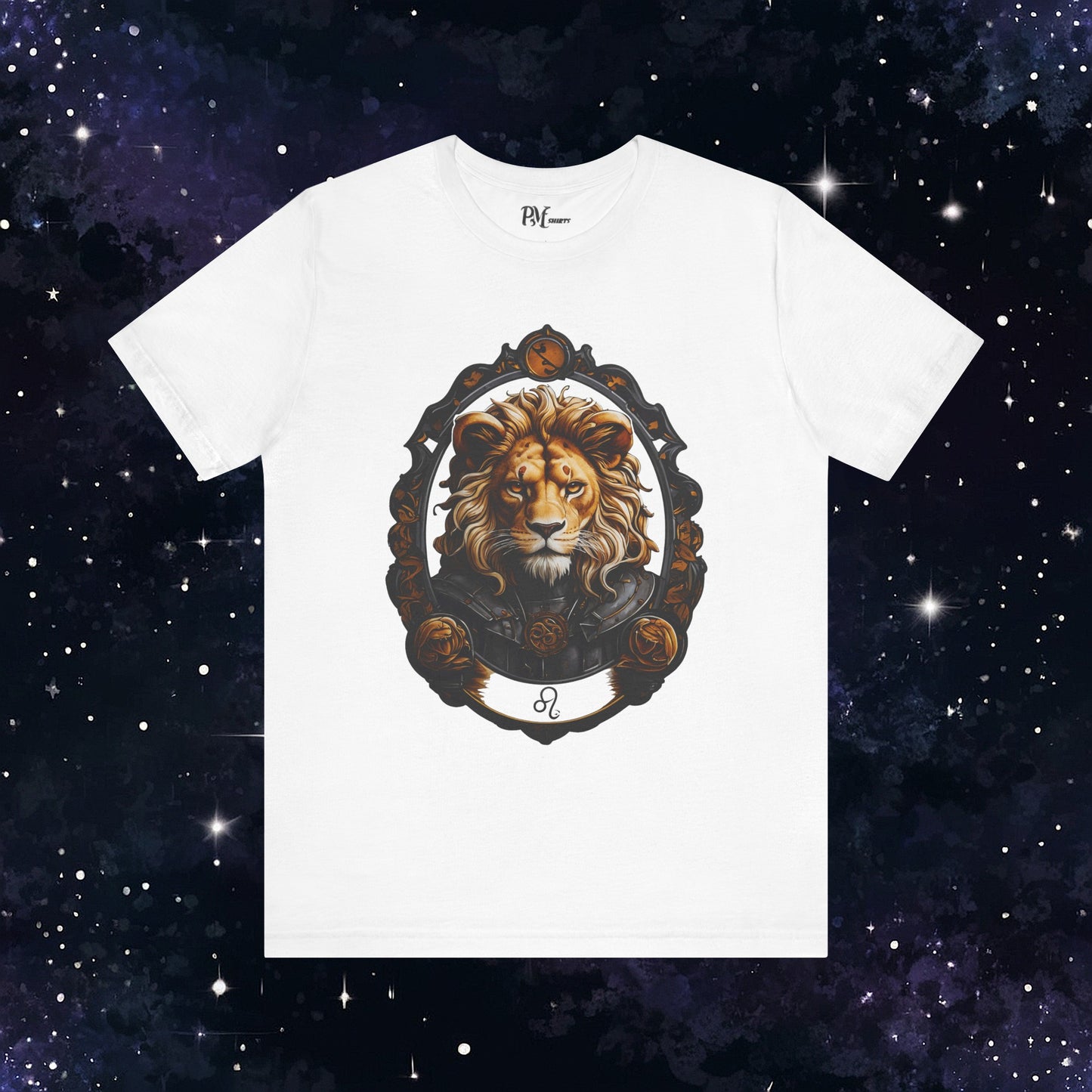 Gothic Leo Zodiac T-Shirt: Dark Style Graphic Tee (Bella Canvas 3001)