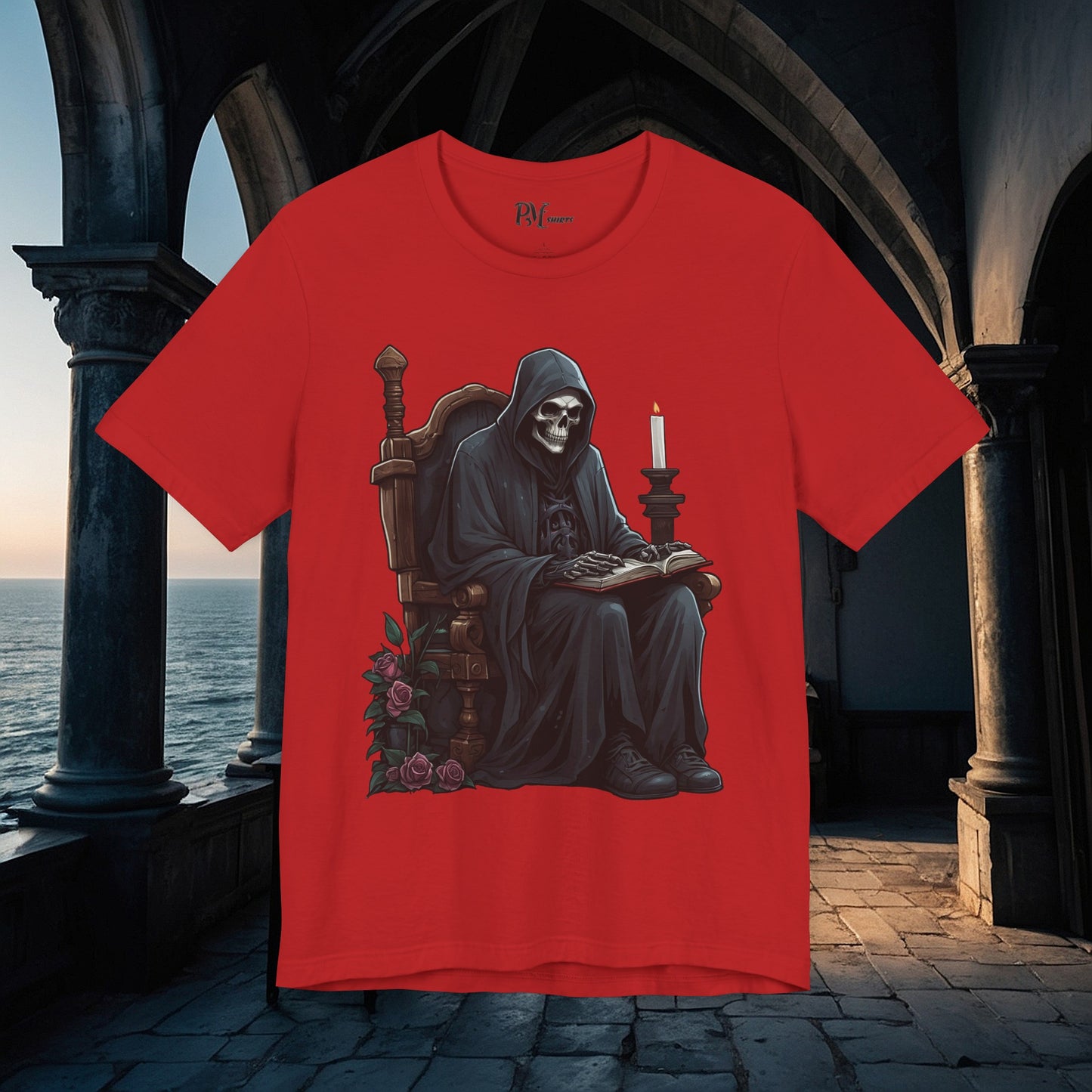 Grim Reaper Reading Tee (Bella Canvas 3001)
