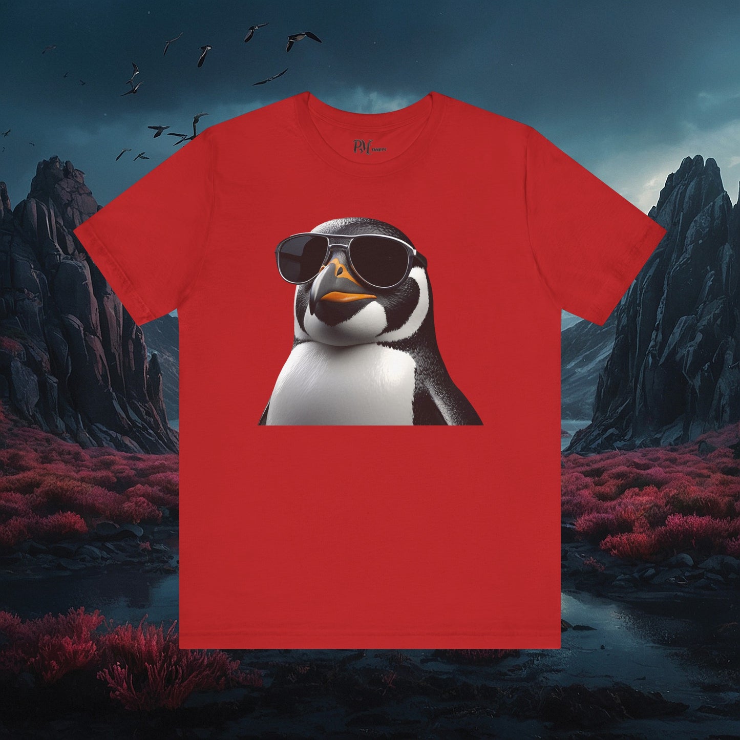 Gothic Penguin T-Shirt: Dark Style Tee (Bella Canvas 3001)