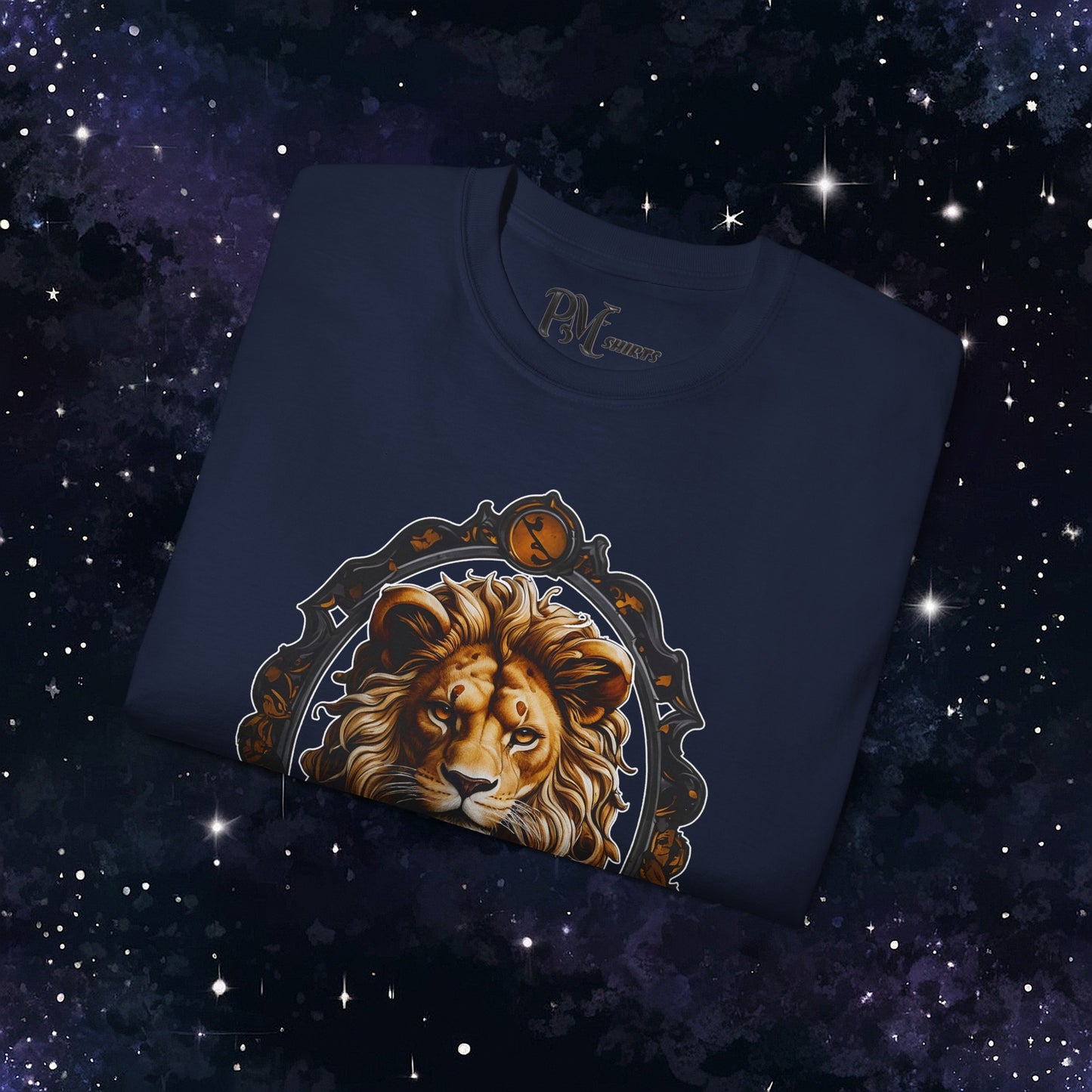 Gothic Leo Zodiac T-Shirt: Dark Style Graphic Tee (Gildan 2000)