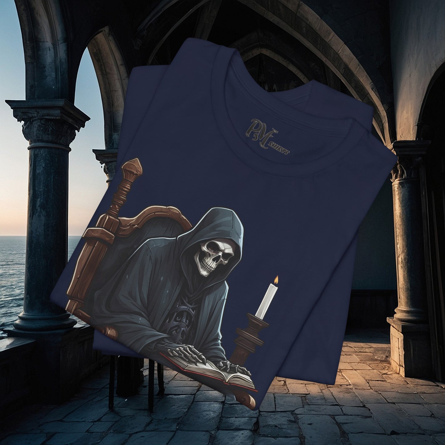 Grim Reaper Reading Tee (Bella Canvas 3001)