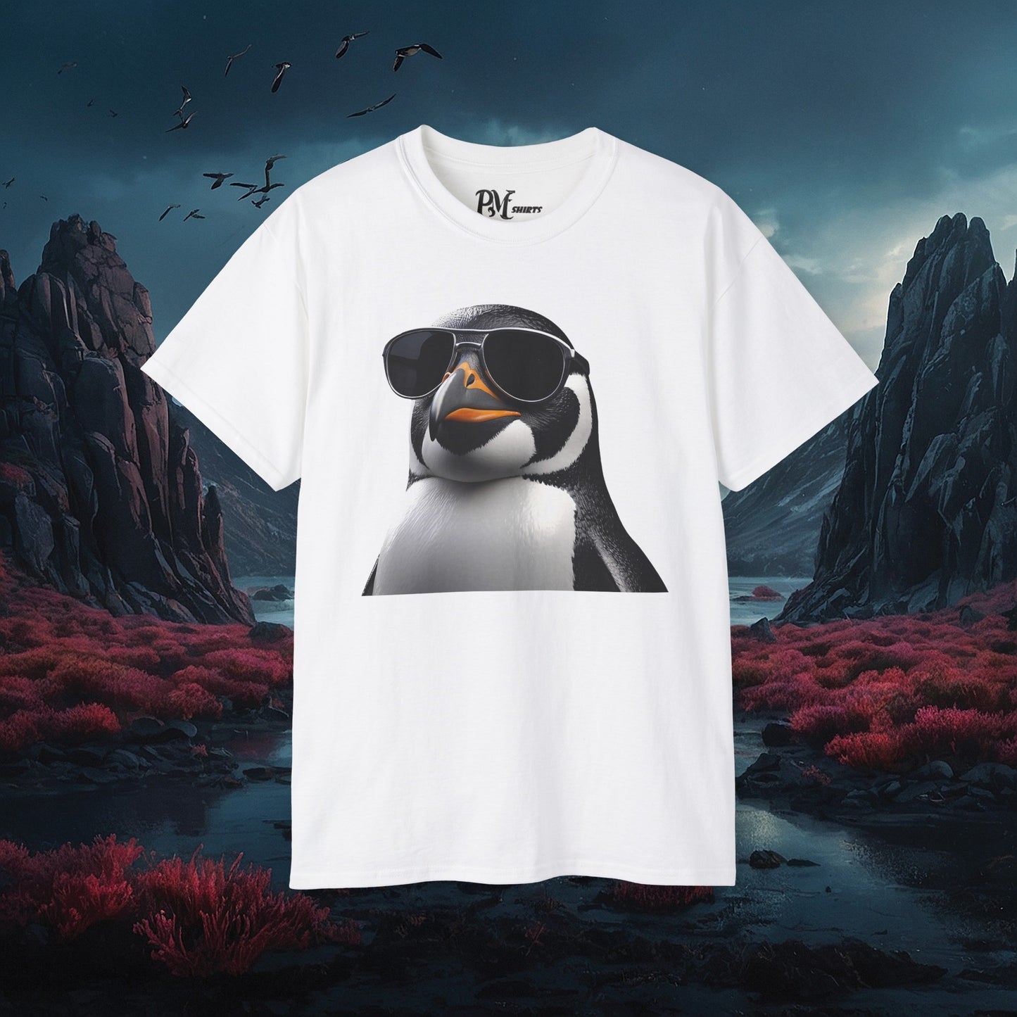 Gothic Penguin T-Shirt: Dark Style Tee (Gildan 2000)