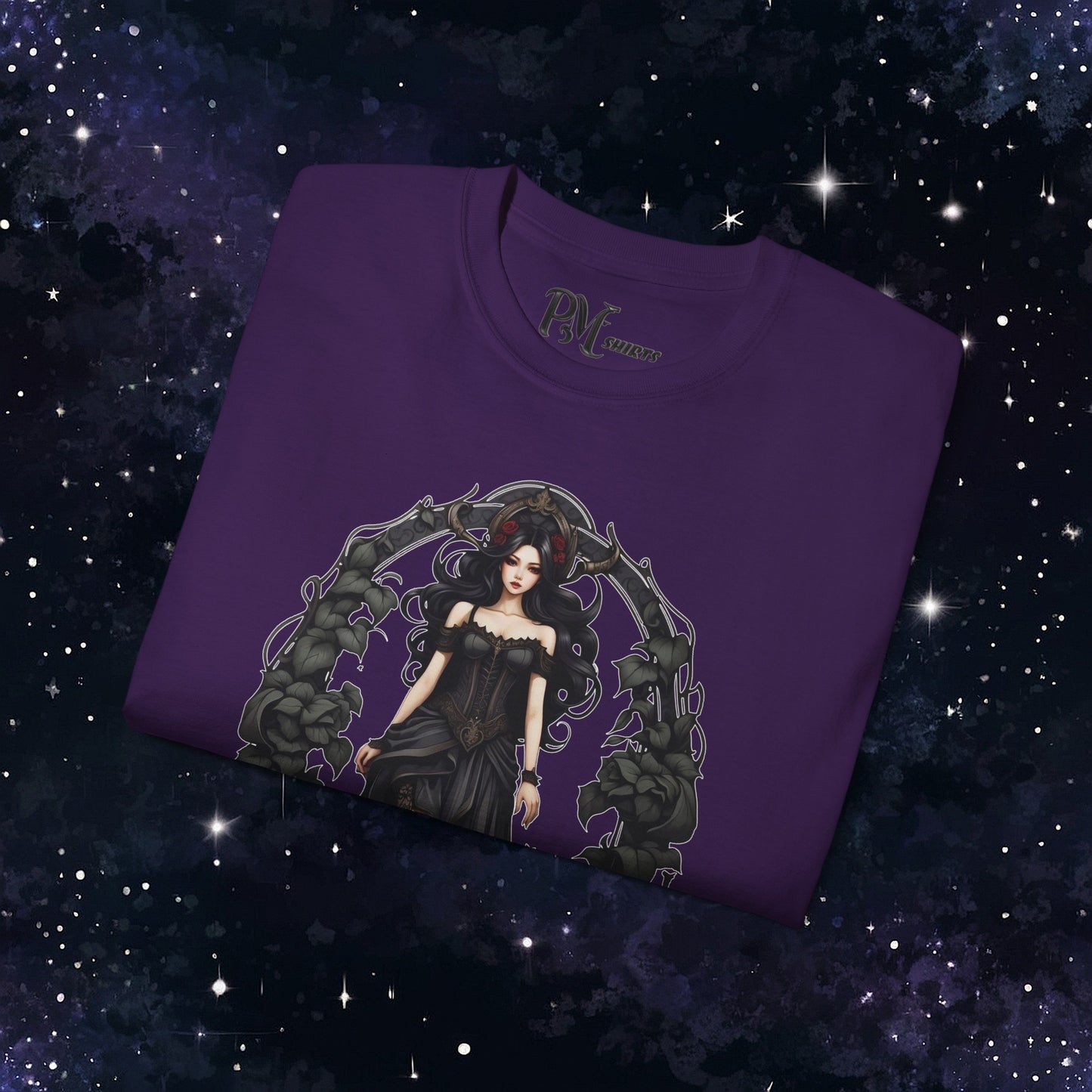 Gothic Virgo Zodiac T-Shirt: Dark Style Graphic Tee (Gildan 2000)