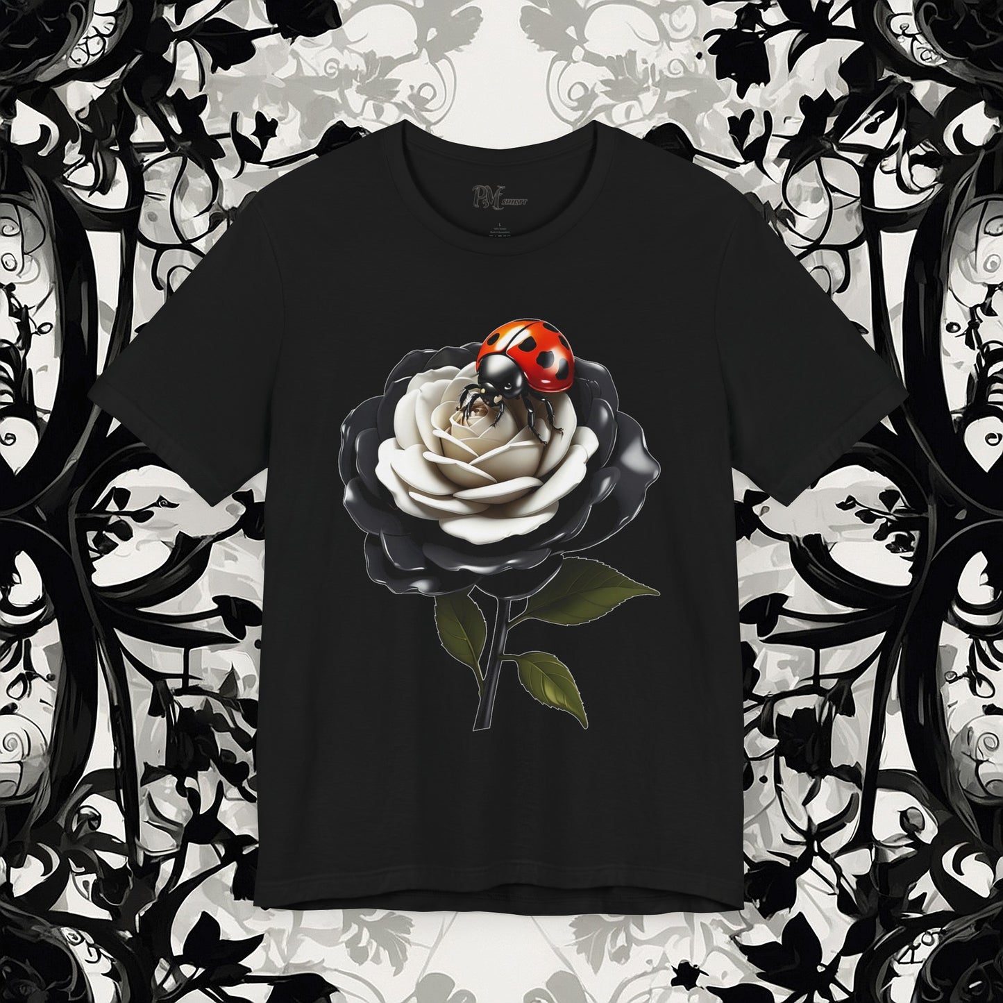 Ladybug on a Rose Tee (Bella Canvas 3001)