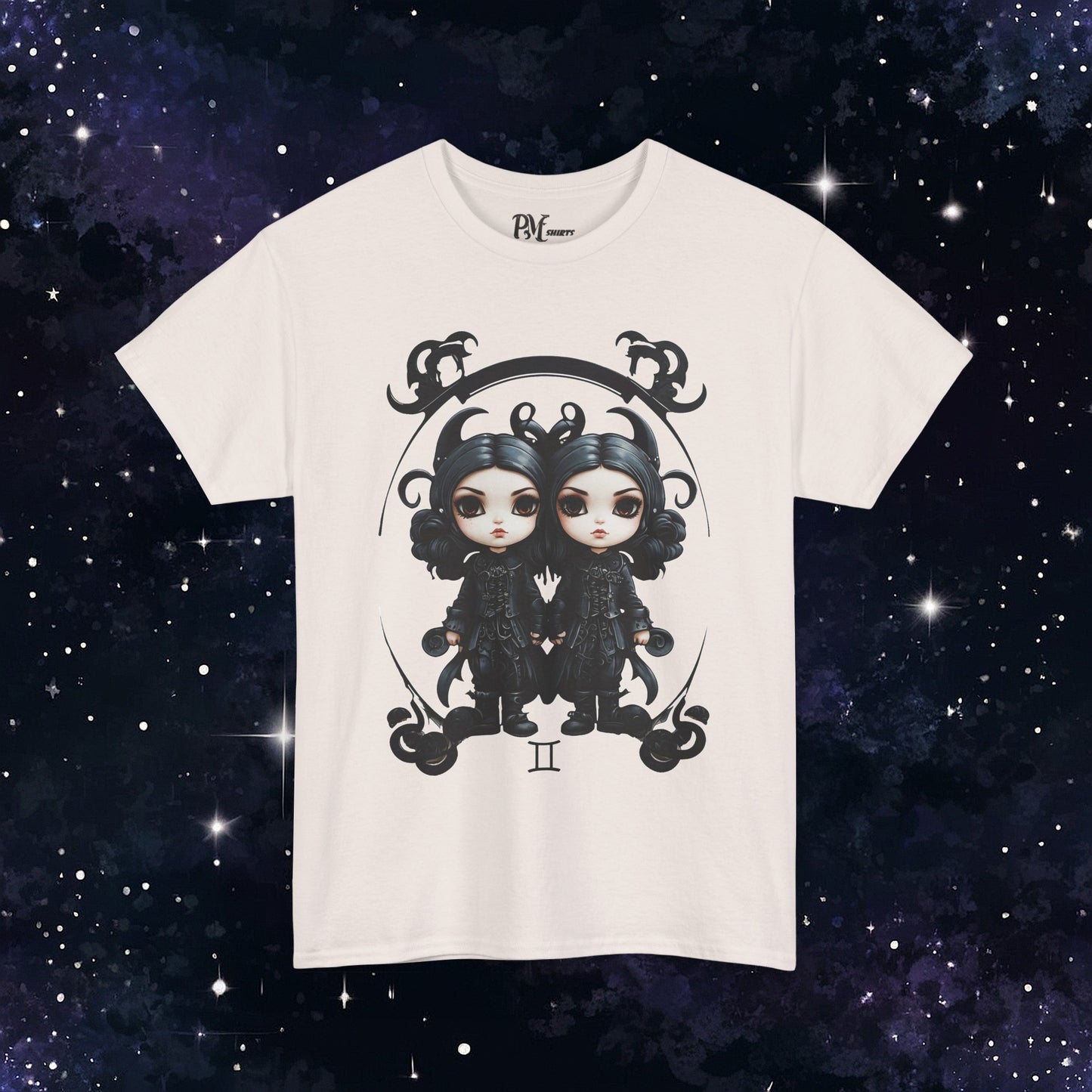 Gothic Gemini Zodiac T-Shirt: Dark Style Graphic Tee