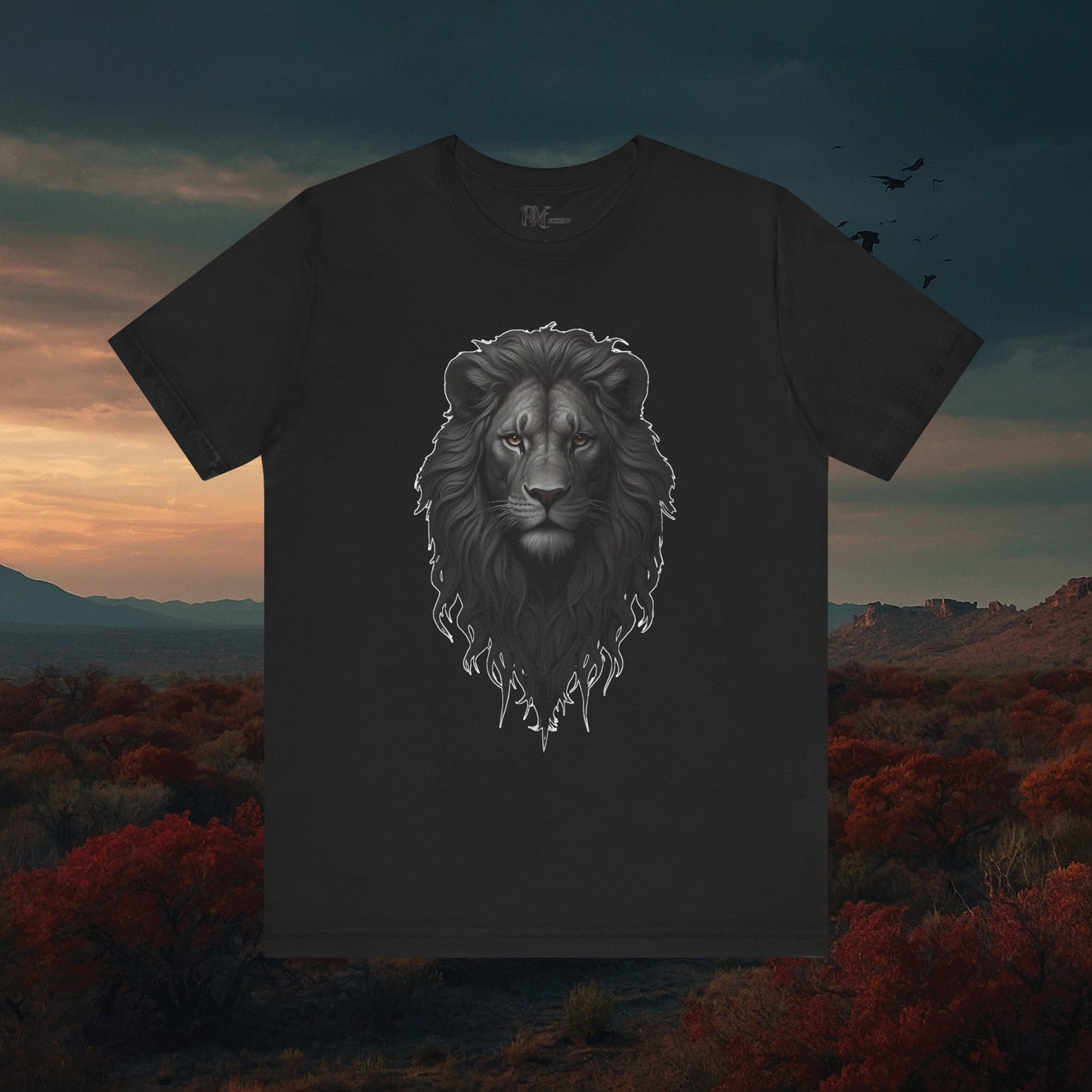 Gothic Lion Head T-Shirt: Dark Style Tee (Bella Canvas 3001)