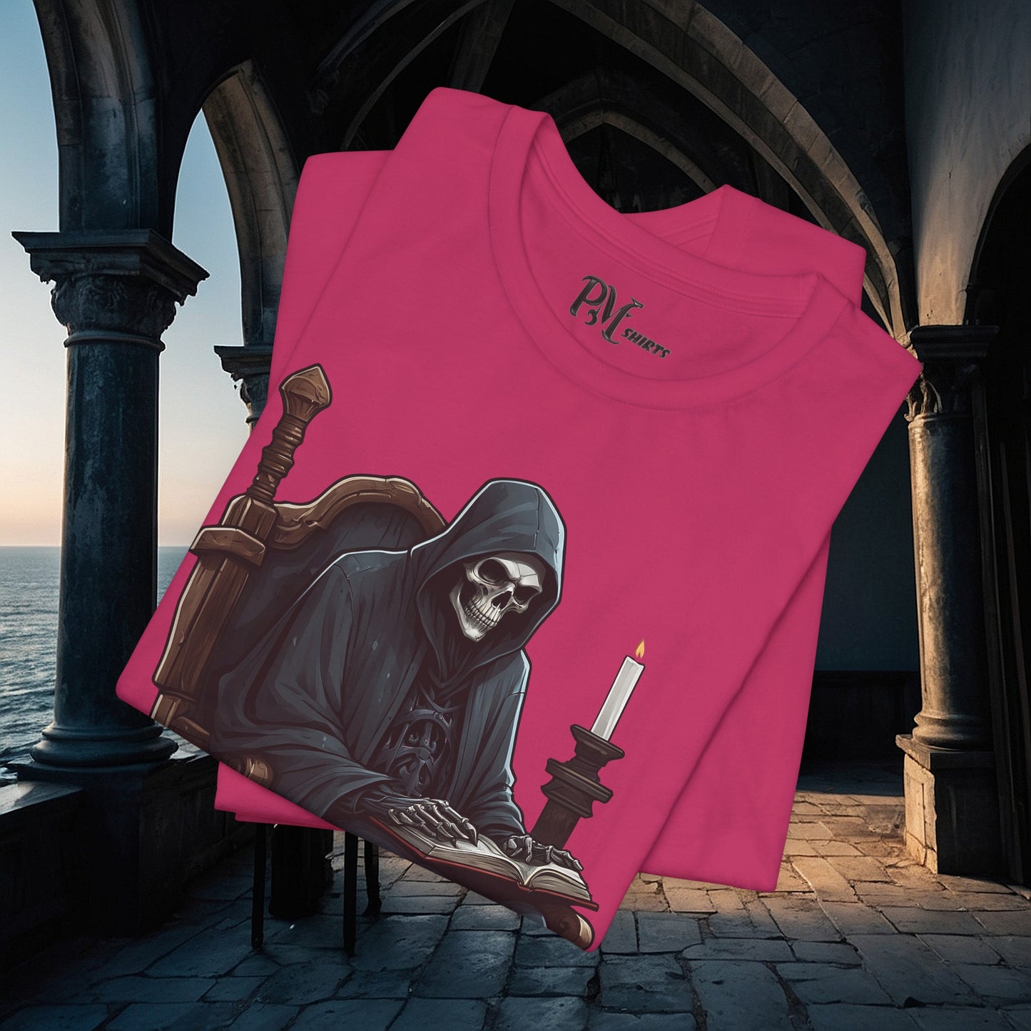 Grim Reaper Reading Tee (Bella Canvas 3001)