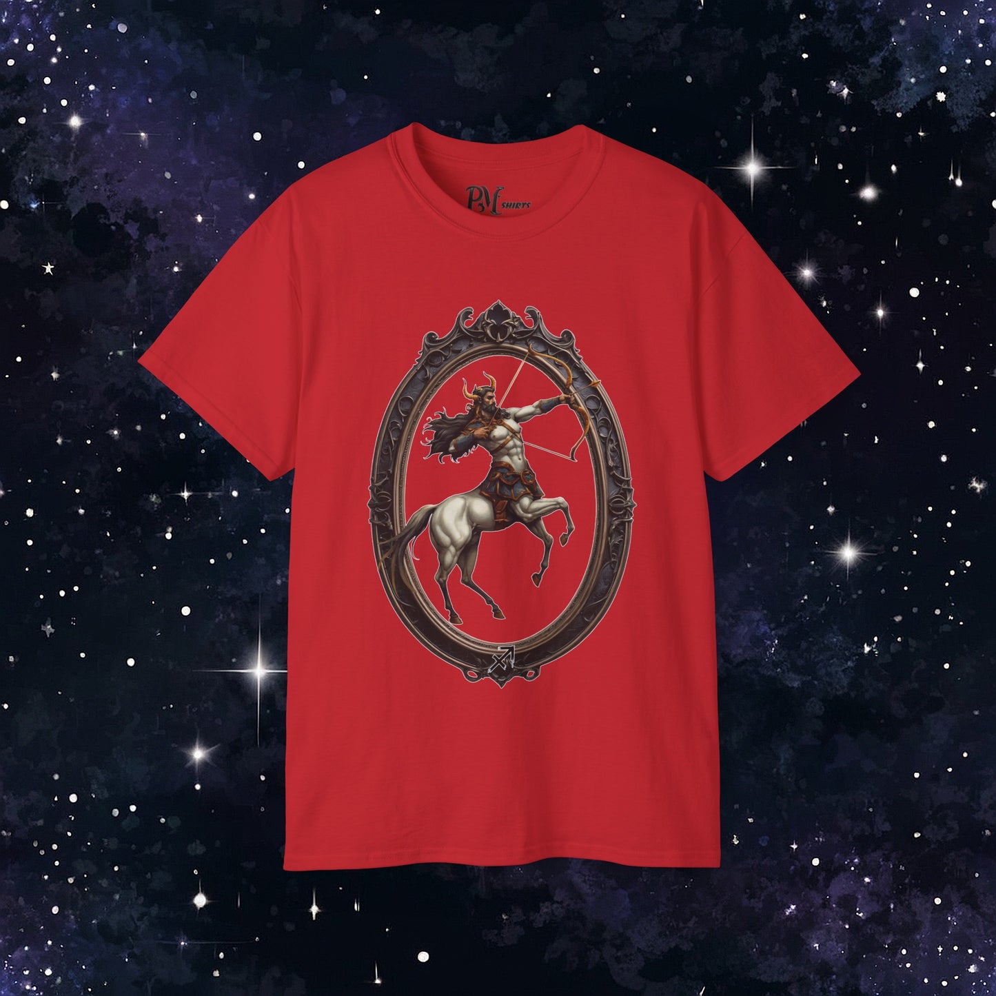 Gothic Sagittarius Zodiac T-Shirt: Dark Style Graphic Tee (Gildan 2000)
