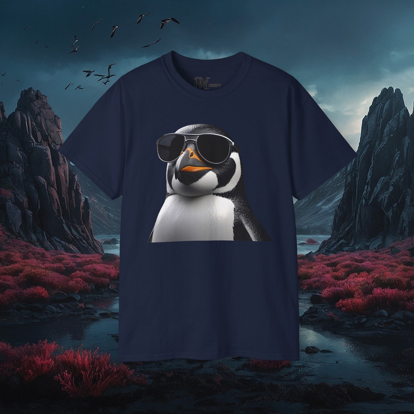 Gothic Penguin T-Shirt: Dark Style Tee (Gildan 2000)