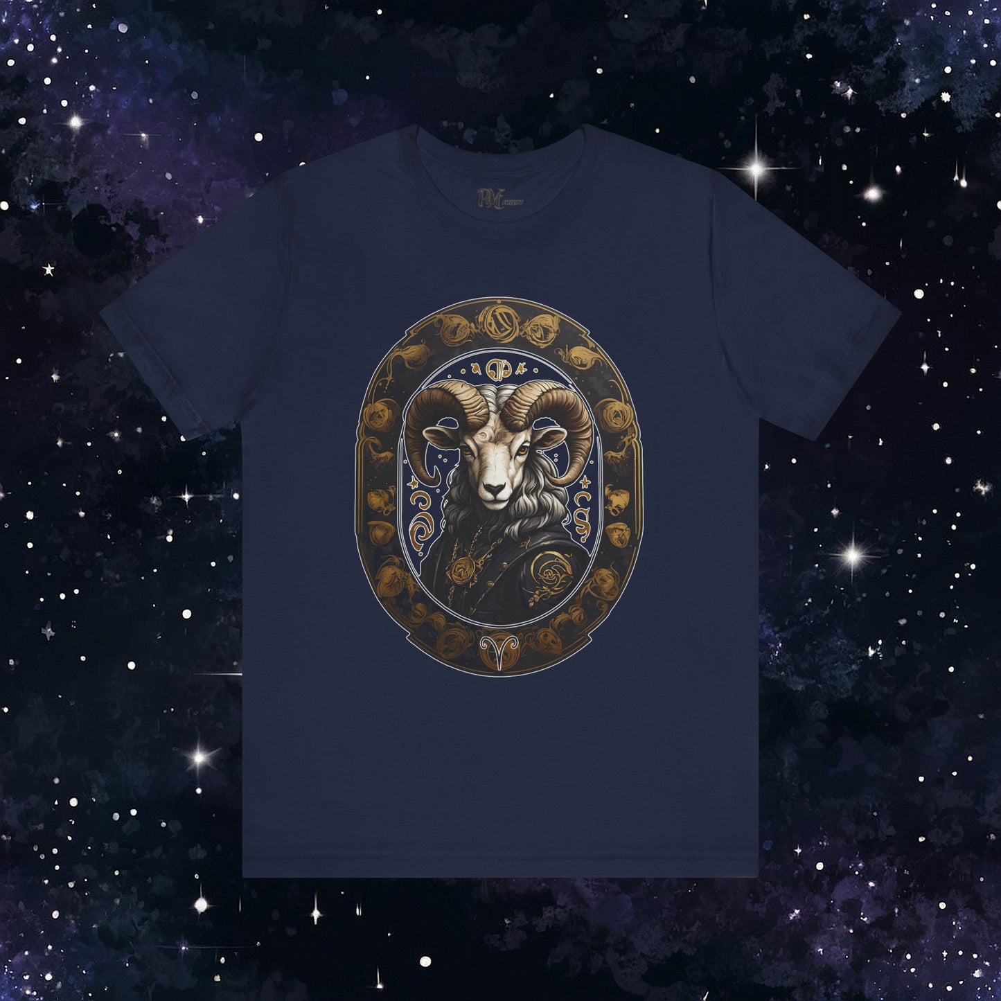 Gothic Aries Zodiac T-Shirt: Dark Style Graphic Tee (Bella Canvas 3001)