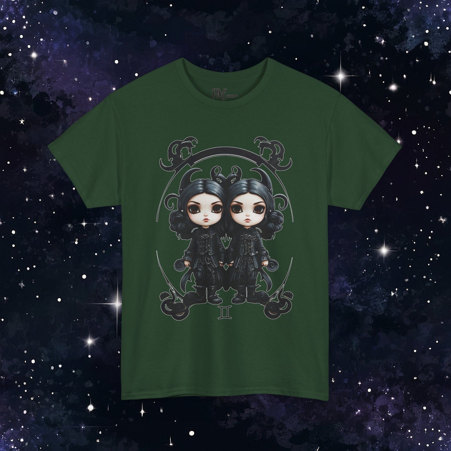 Gothic Gemini Zodiac T-Shirt: Dark Style Graphic Tee