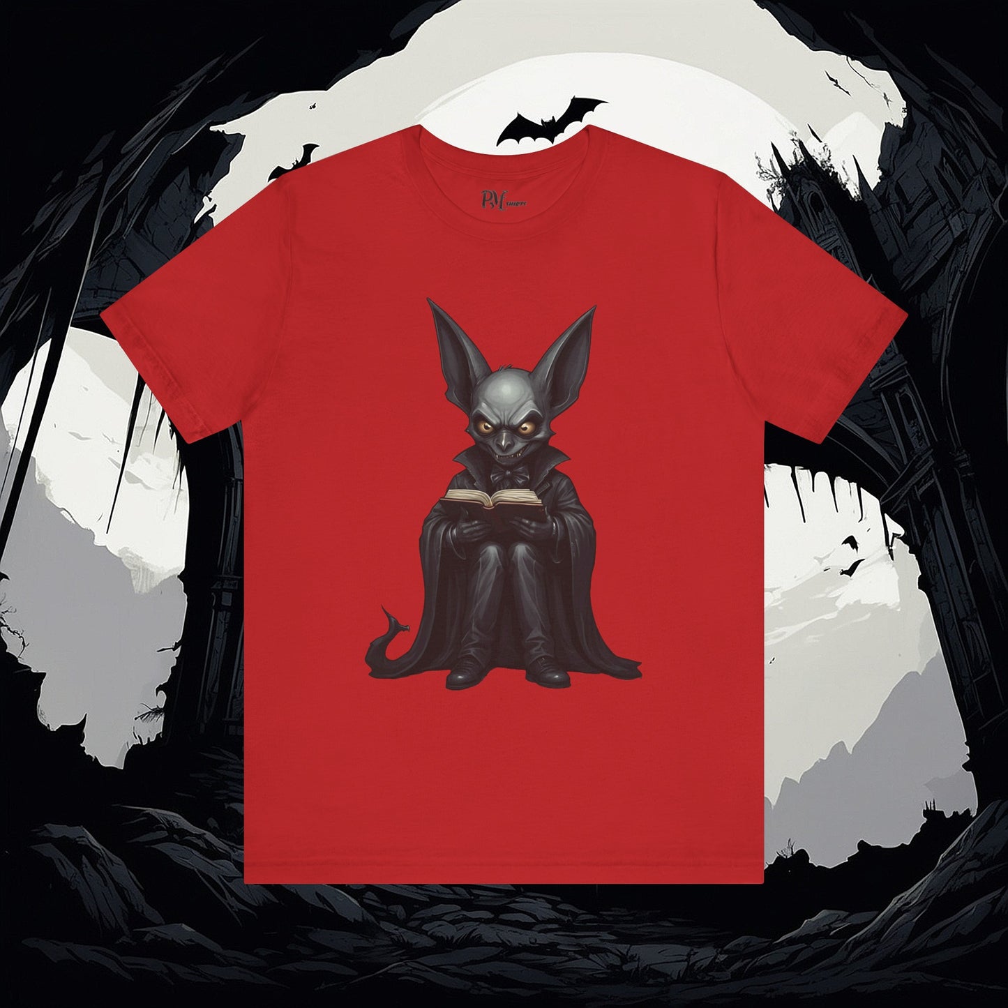 Vampire Bat Reading Tee (Bella Canvas 3001)