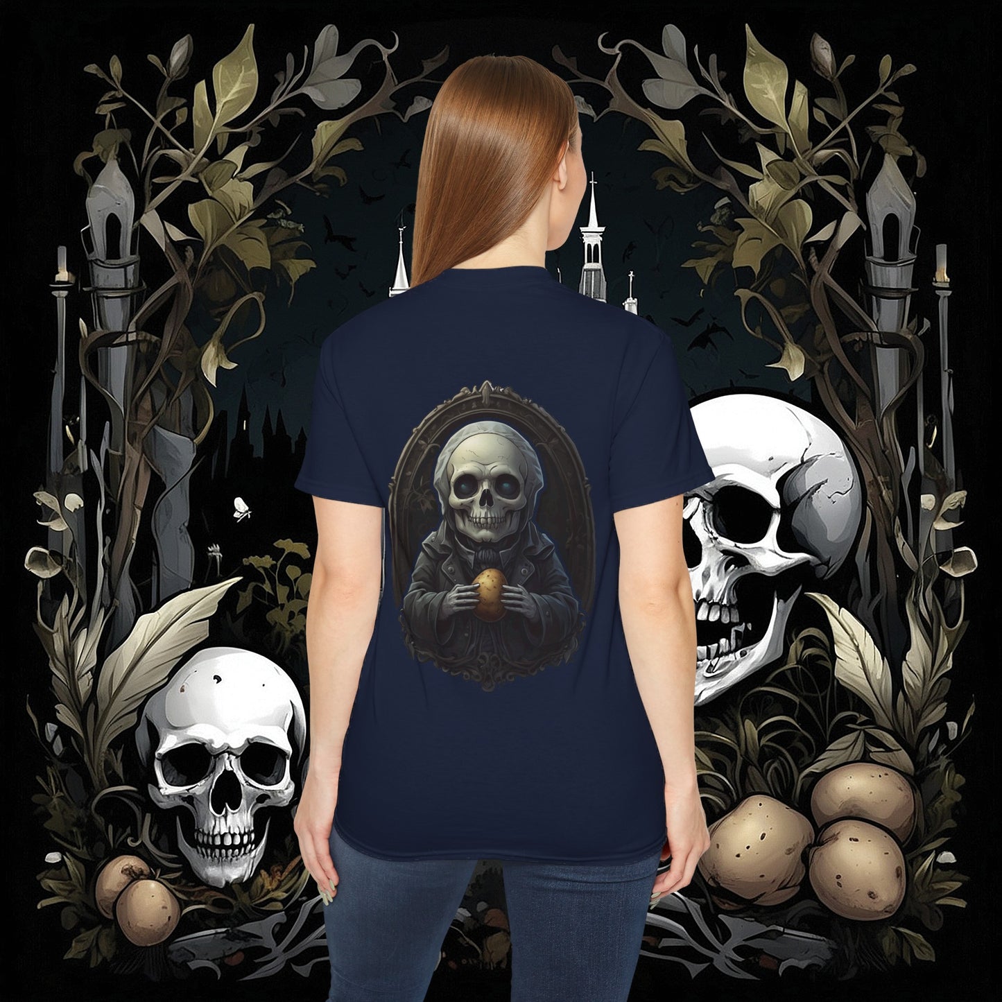 Front and Back Death's Potato Tee (Gildan 2000)