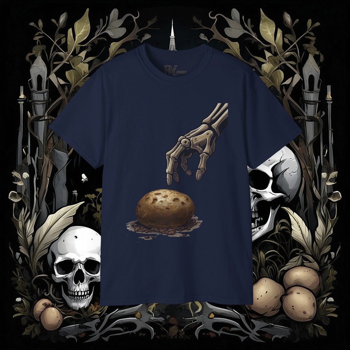 Front and Back Death's Potato Tee (Gildan 2000)