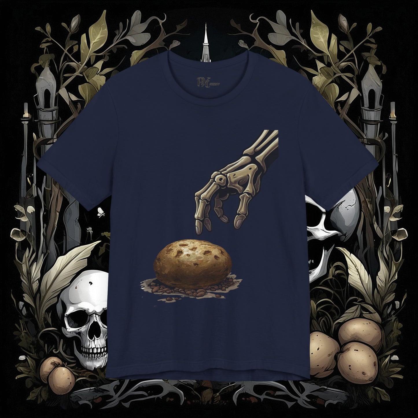 Front and Back Death's Potato Tee (Bella Canvas 3001)
