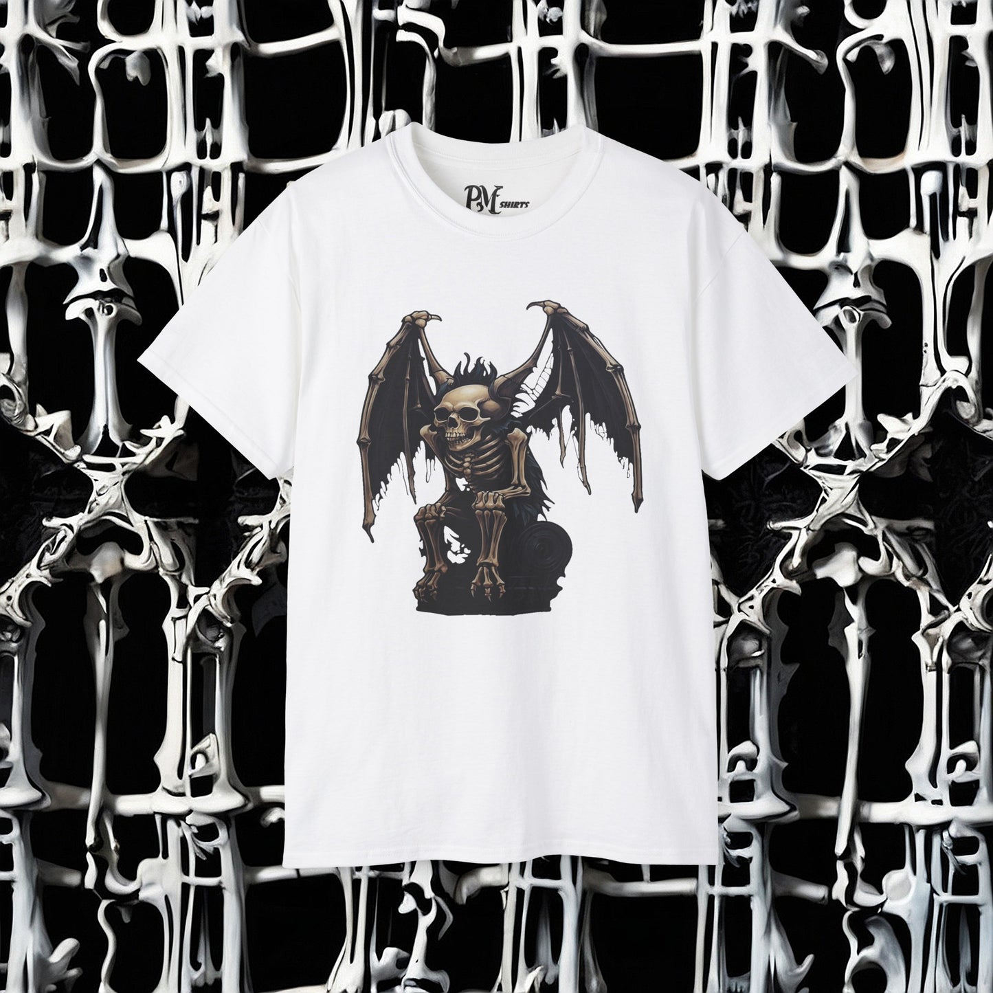 Winged Gargoyle Skeleton Tee (Gildan 2000)