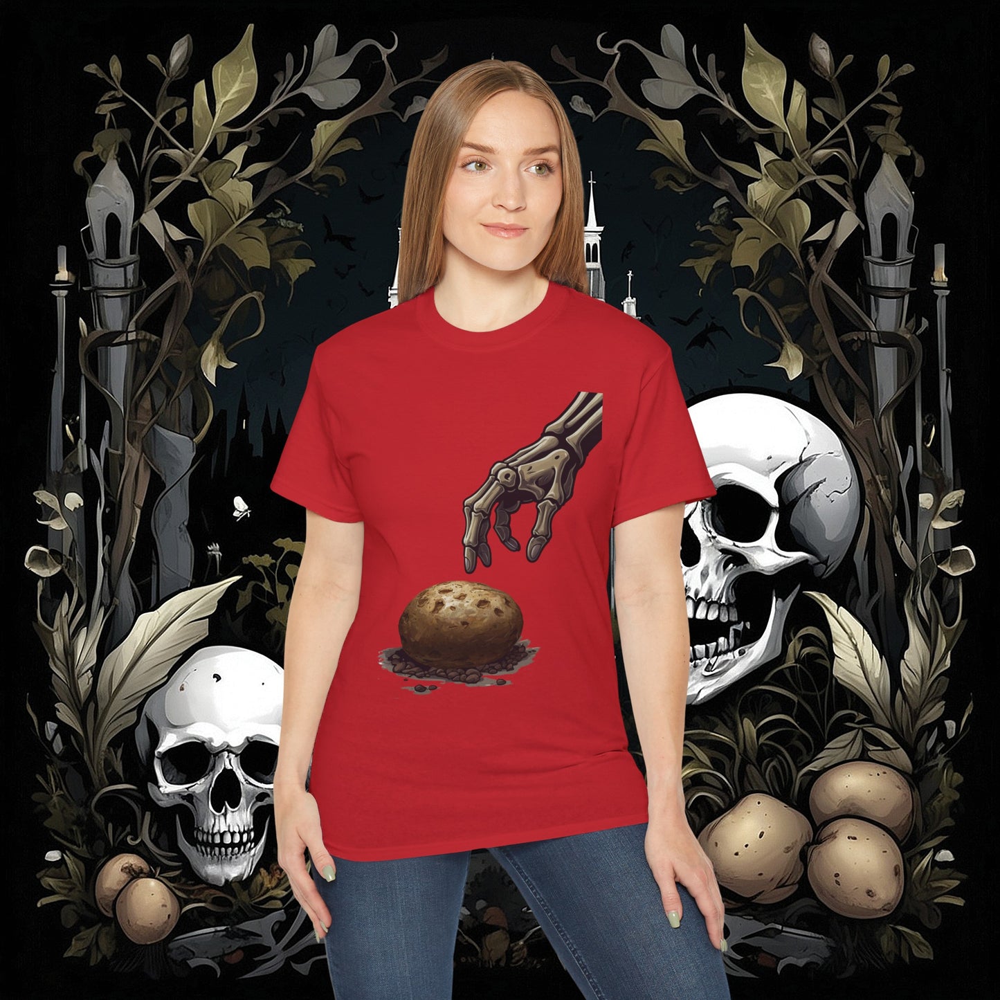 Front and Back Death's Potato Tee (Gildan 2000)