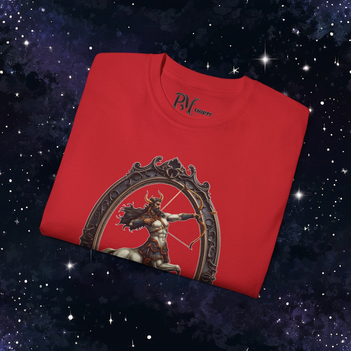 Gothic Sagittarius Zodiac T-Shirt: Dark Style Graphic Tee (Gildan 2000)
