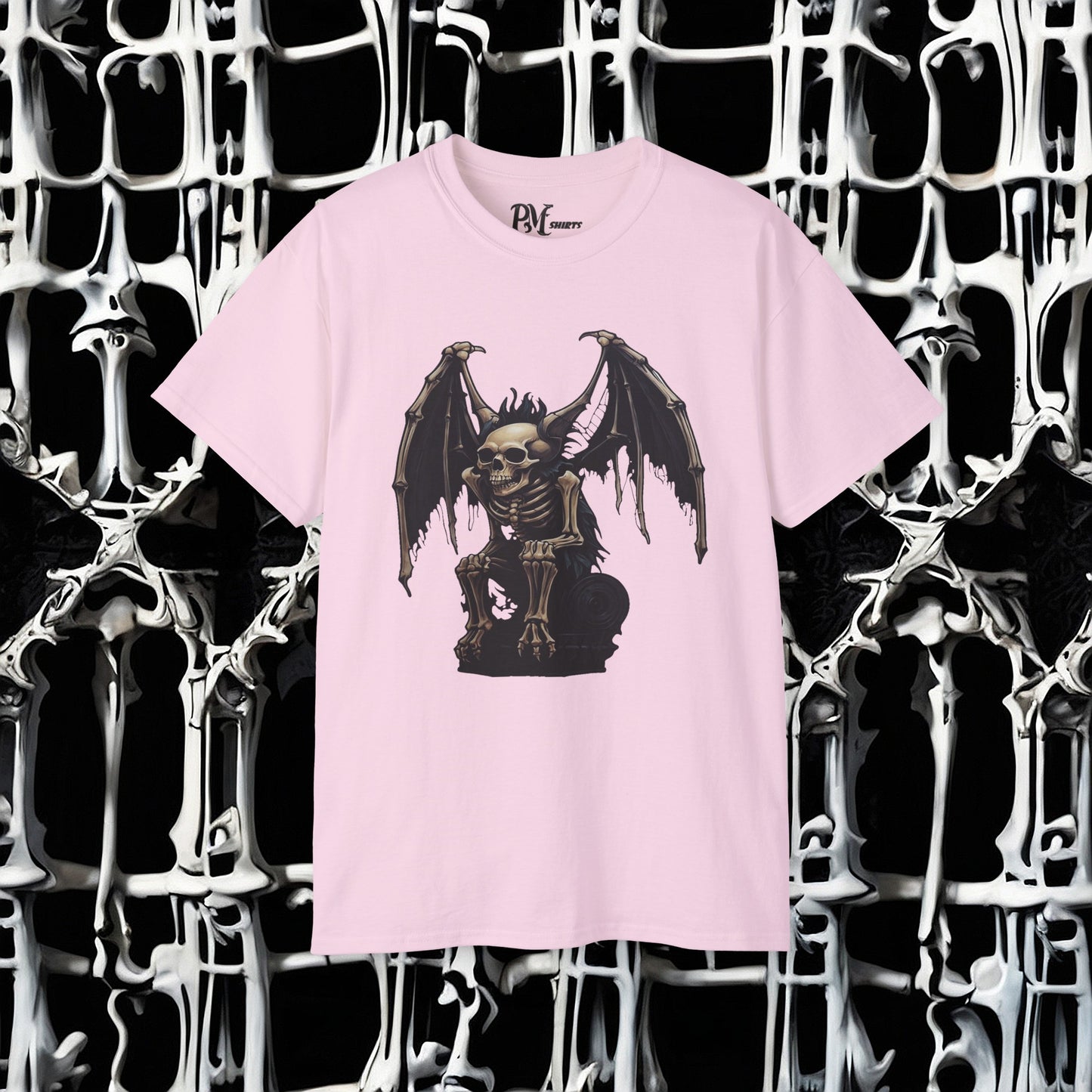 Winged Gargoyle Skeleton Tee (Gildan 2000)
