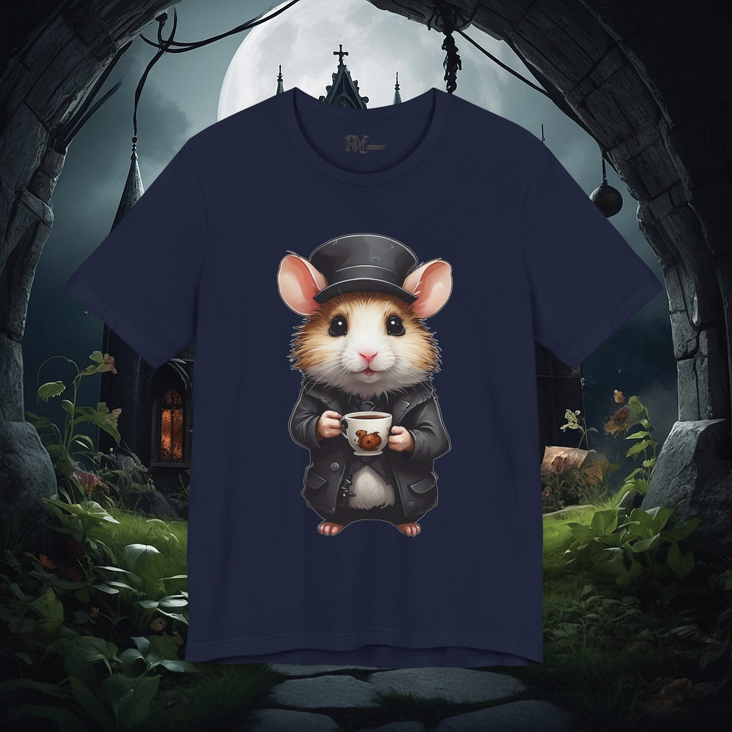 Hamster with Mug Tee (Bella Canvas 3001)