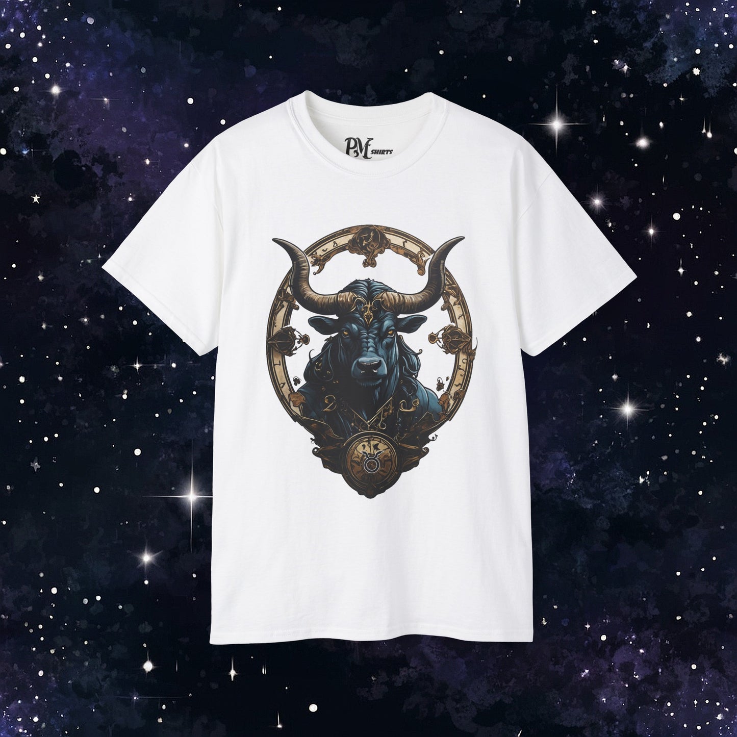 Gothic Taurus Zodiac T-Shirt: Dark Style Graphic Tee (Gildan 2000)