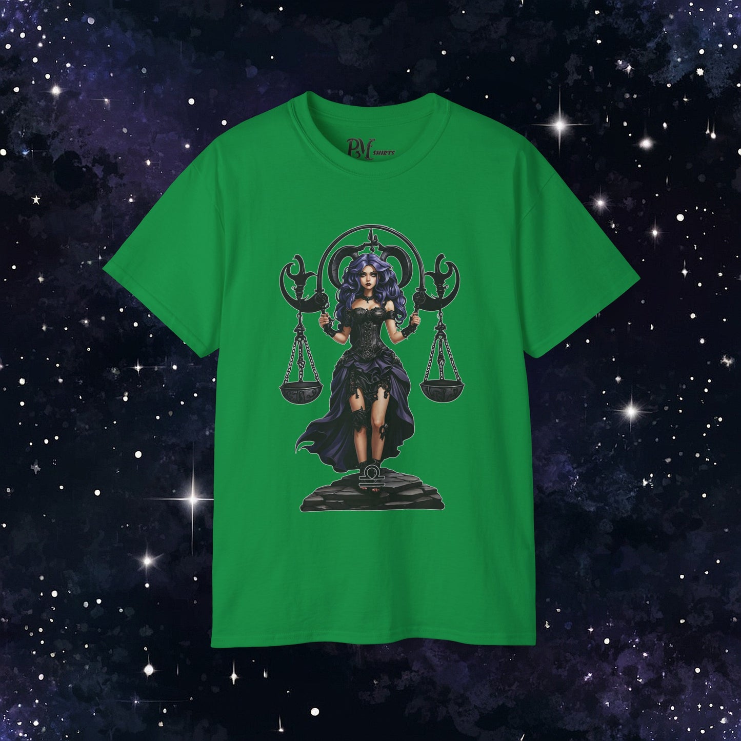 Gothic Libra Zodiac T-Shirt: Dark Style Graphic Tee (Gildan 2000)