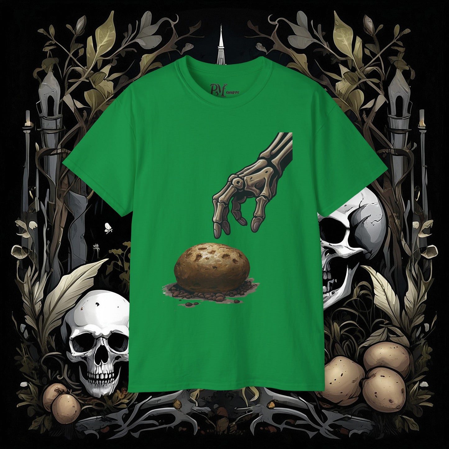 Front and Back Death's Potato Tee (Gildan 2000)