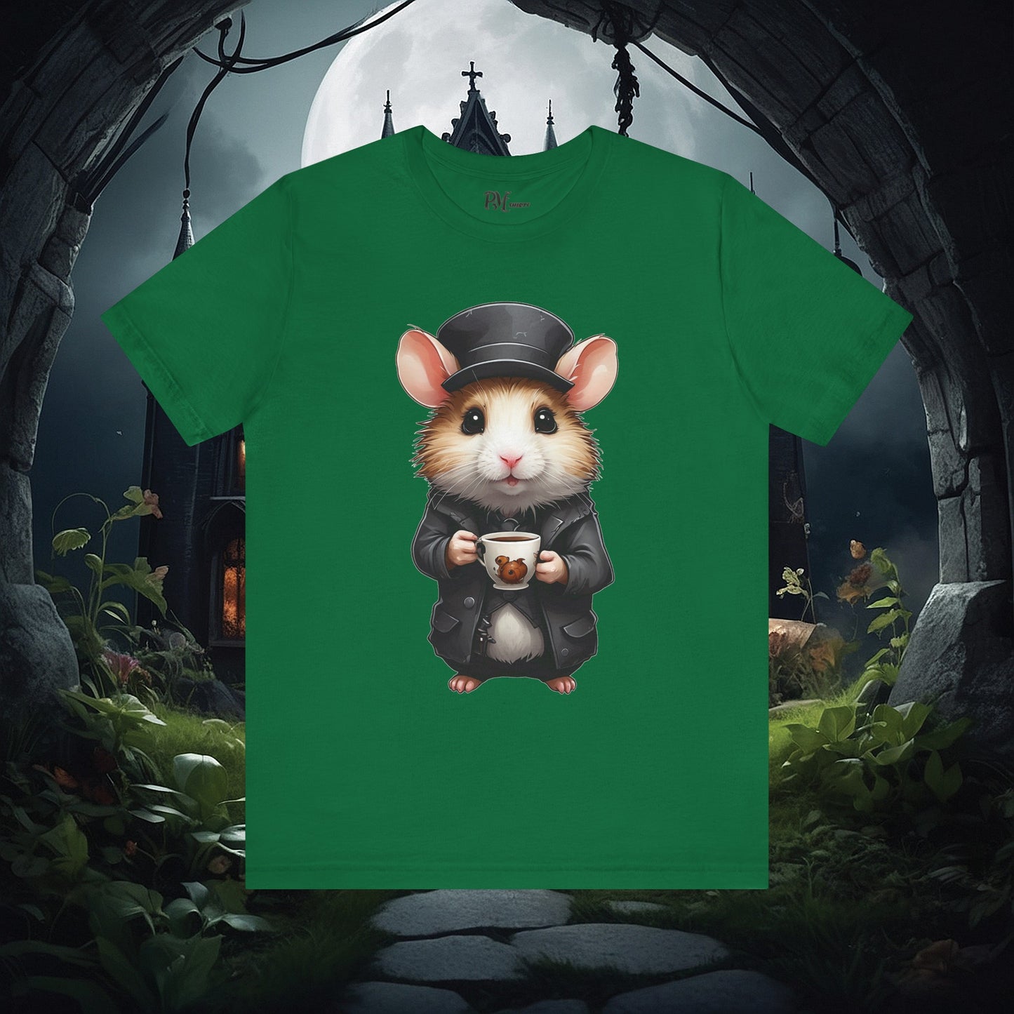 Hamster with Mug Tee (Bella Canvas 3001)