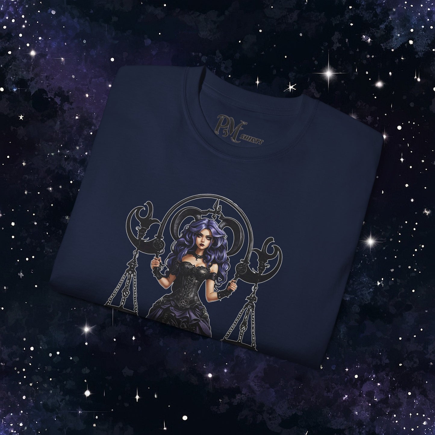 Gothic Libra Zodiac T-Shirt: Dark Style Graphic Tee (Gildan 2000)