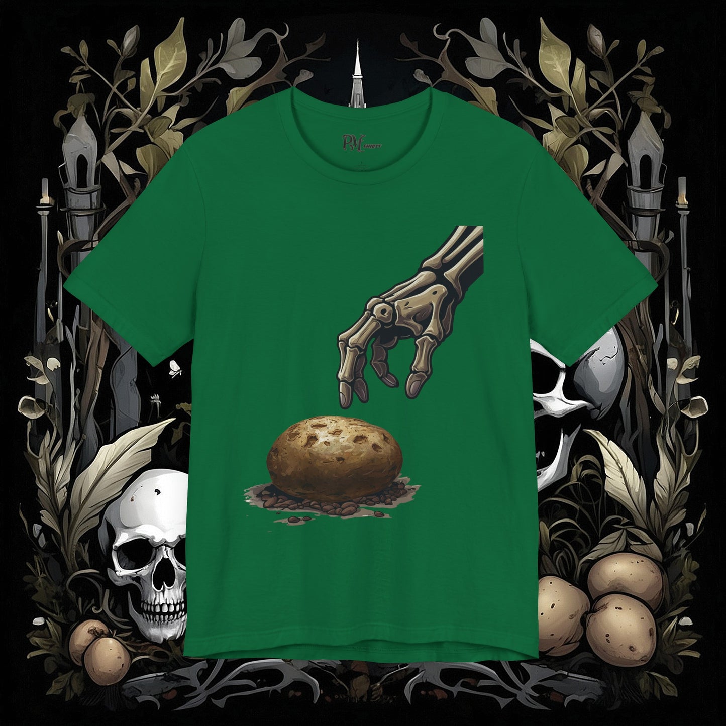 Front and Back Death's Potato Tee (Bella Canvas 3001)