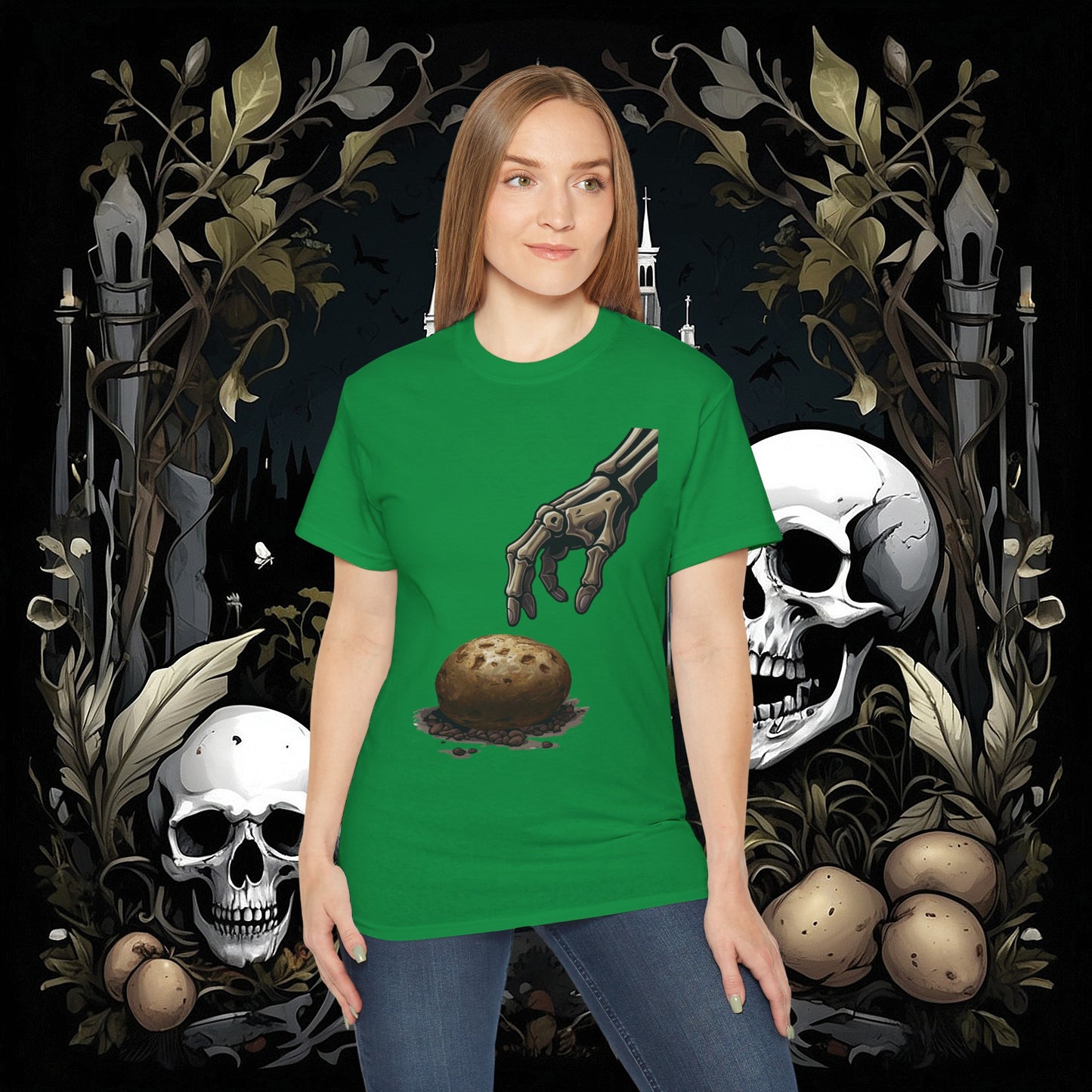 Front and Back Death's Potato Tee (Gildan 2000)