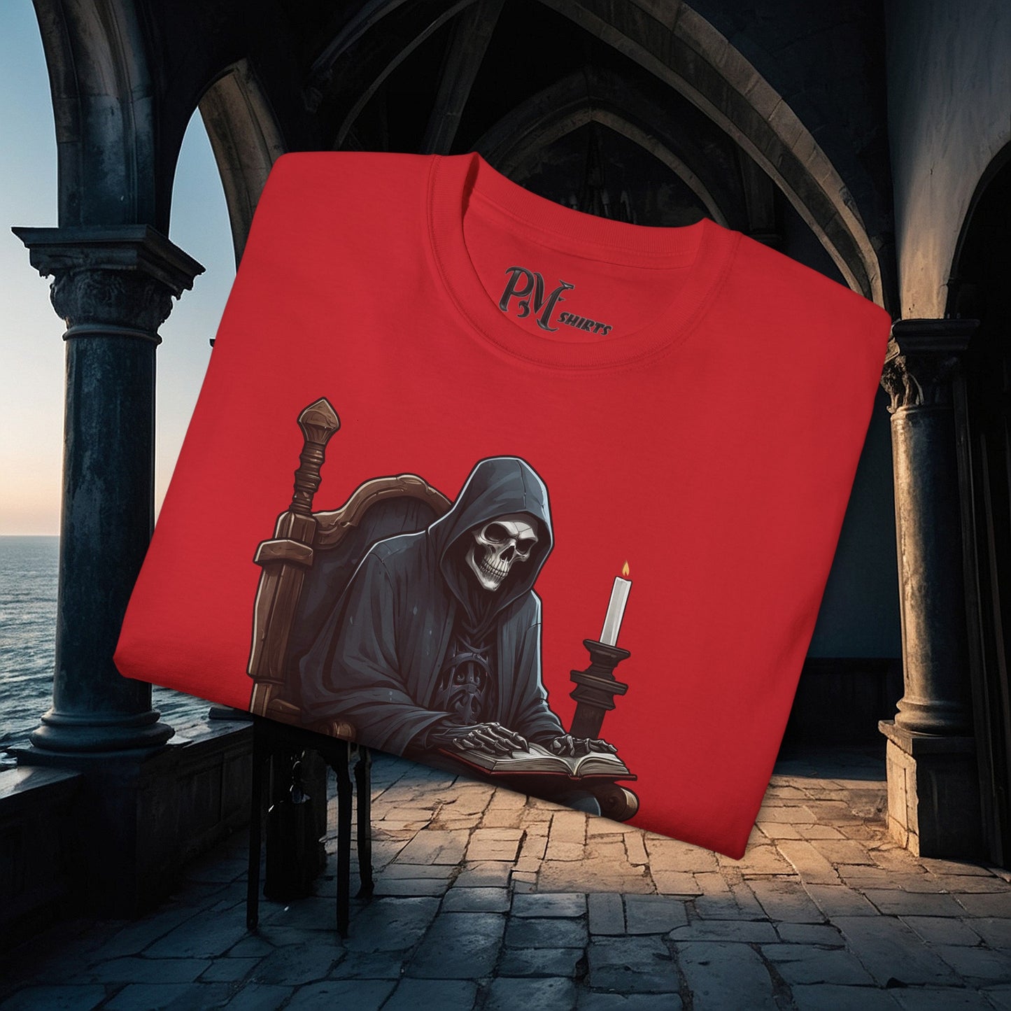 Grim Reaper Reading Tee (Gildan 2000)