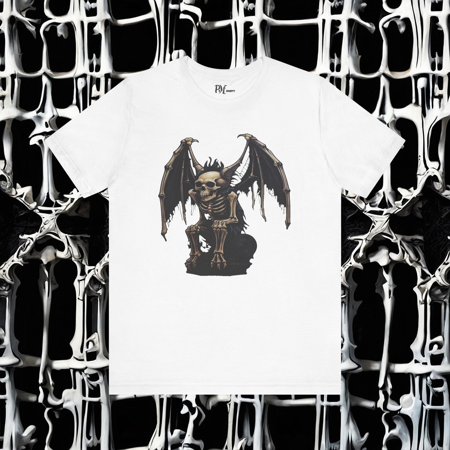 Winged Gargoyle Skeleton Tee (Bella Canvas 3001)