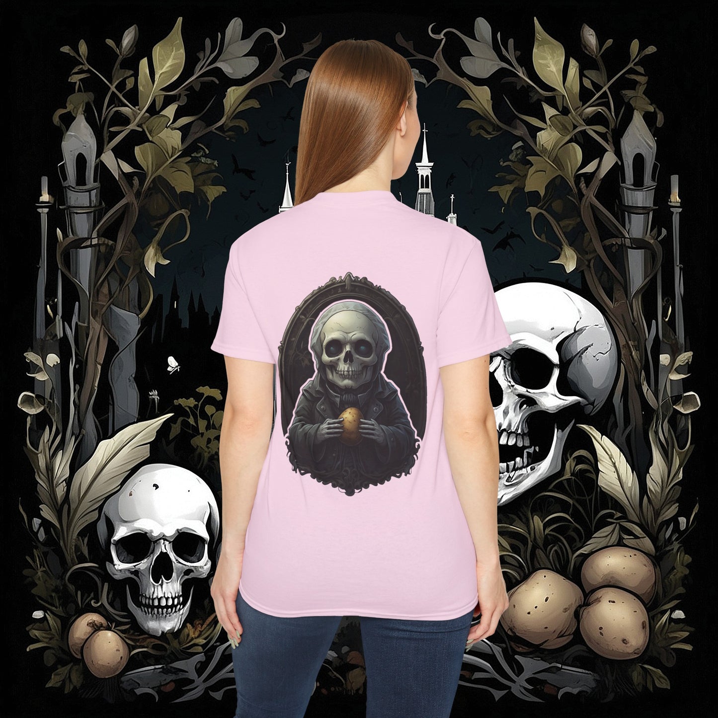 Front and Back Death's Potato Tee (Gildan 2000)