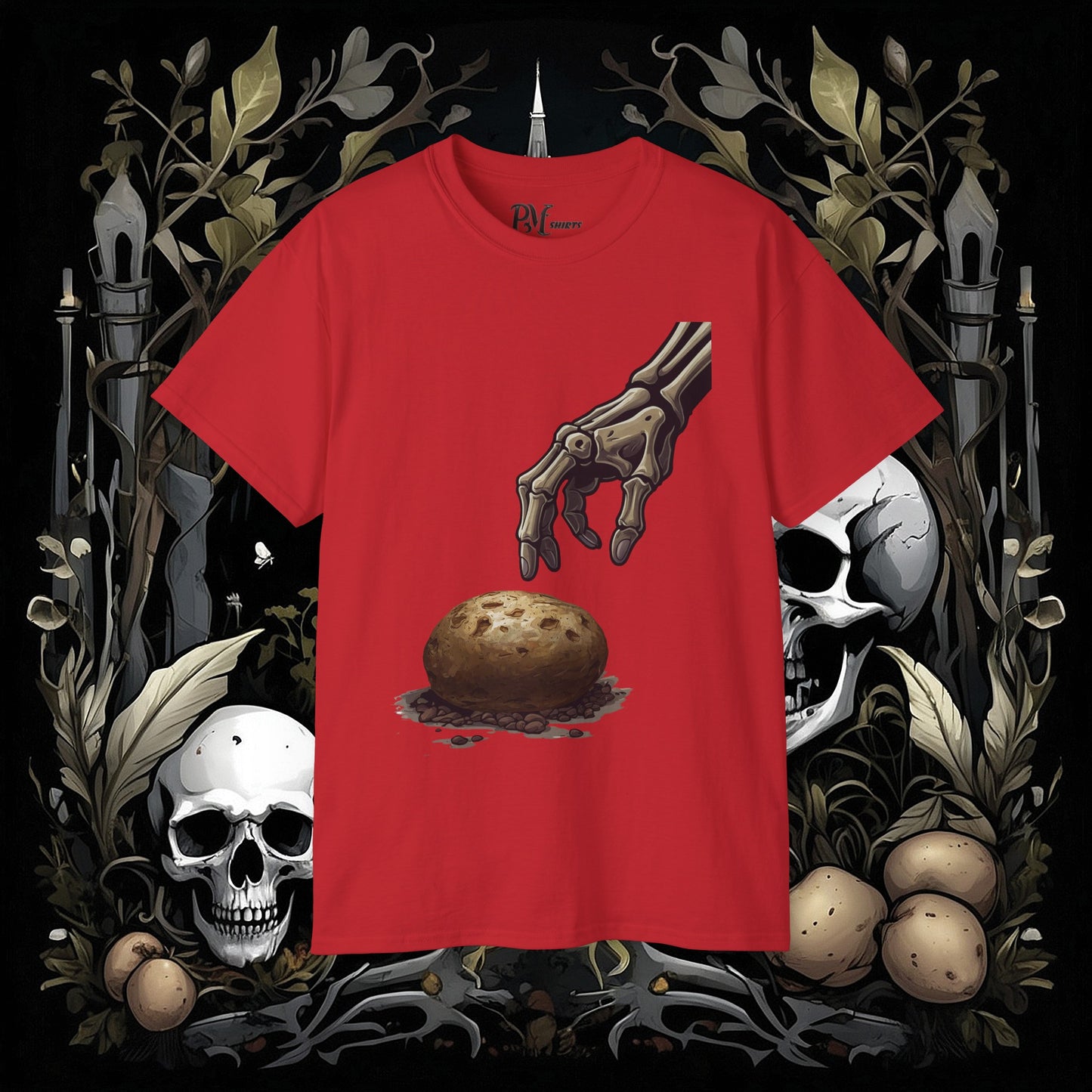 Front and Back Death's Potato Tee (Gildan 2000)