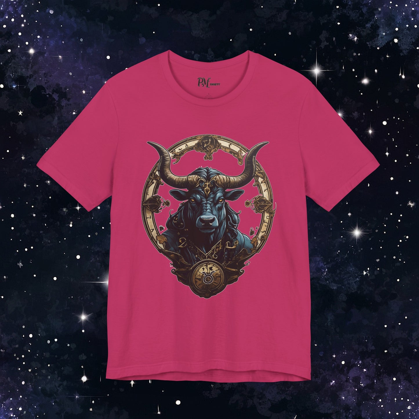 Gothic Taurus Zodiac T-Shirt: Dark Style Graphic Tee (Bella Canvas 3001)