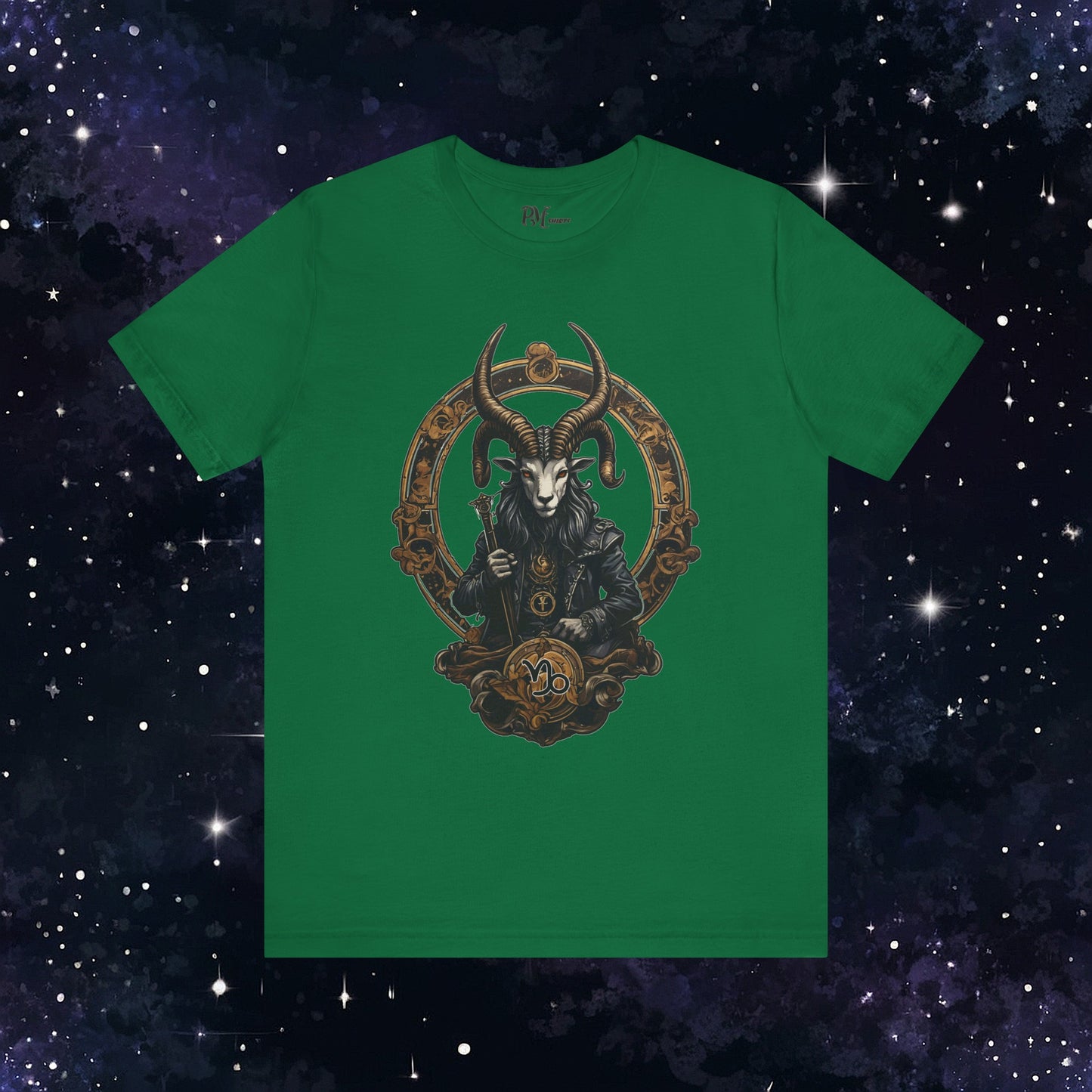 Gothic Capricorn Zodiac T-Shirt - Dark Style with Symbol (Bella Canvas 3001)