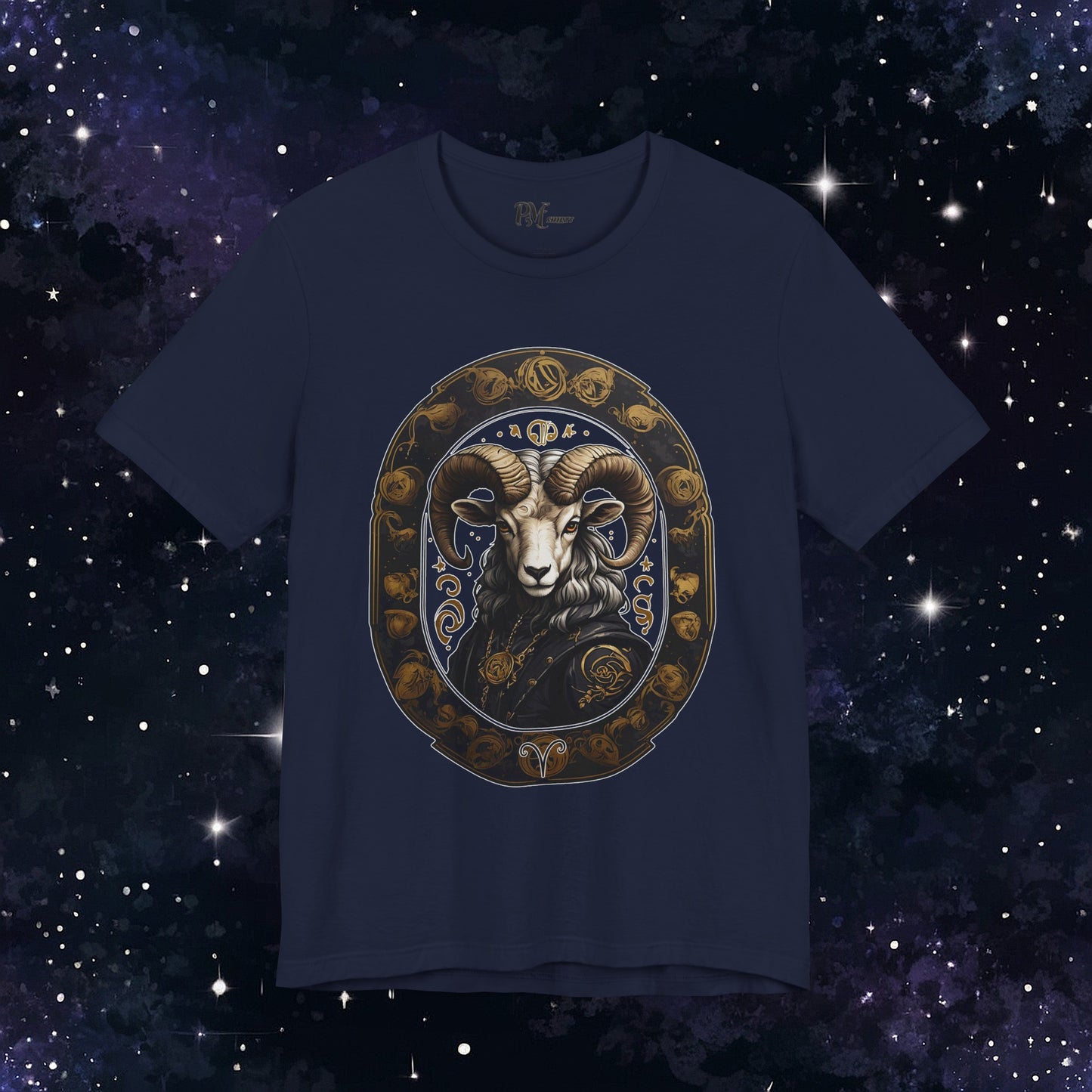 Gothic Aries Zodiac T-Shirt: Dark Style Graphic Tee (Bella Canvas 3001)