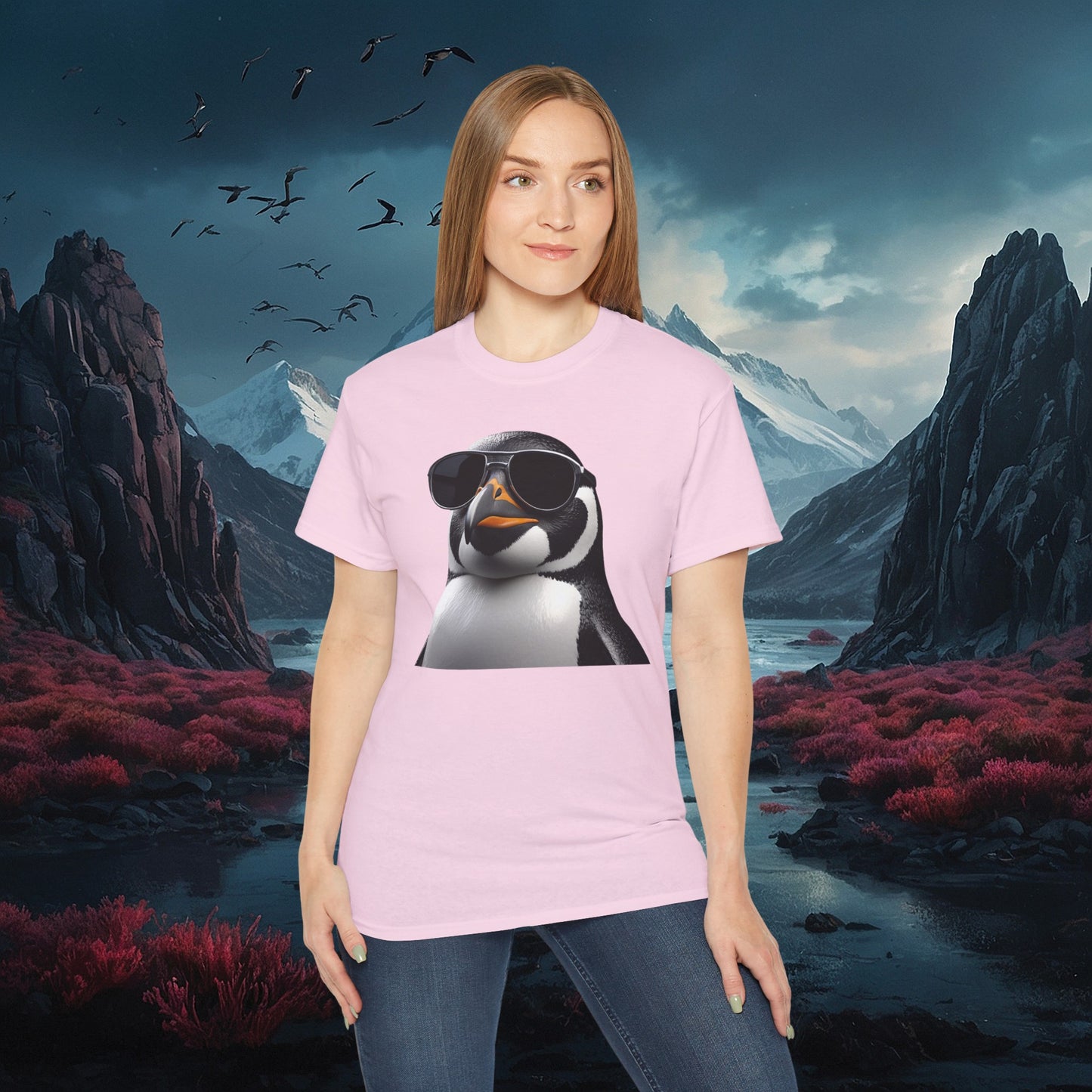 Gothic Penguin T-Shirt: Dark Style Tee (Gildan 2000)
