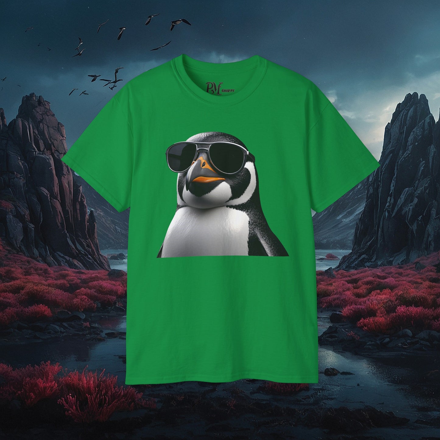 Gothic Penguin T-Shirt: Dark Style Tee (Gildan 2000)