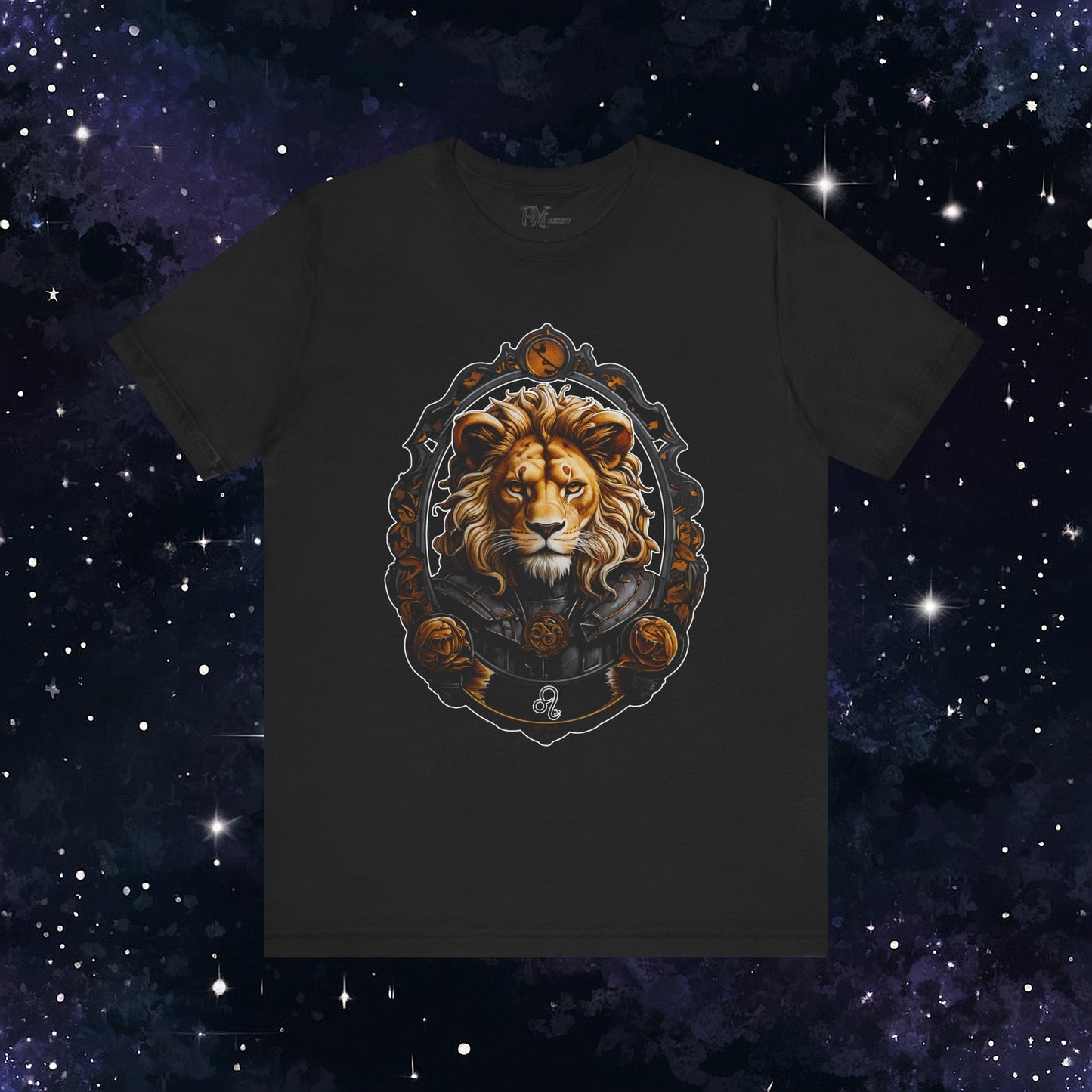 Gothic Leo Zodiac T-Shirt: Dark Style Graphic Tee (Bella Canvas 3001)